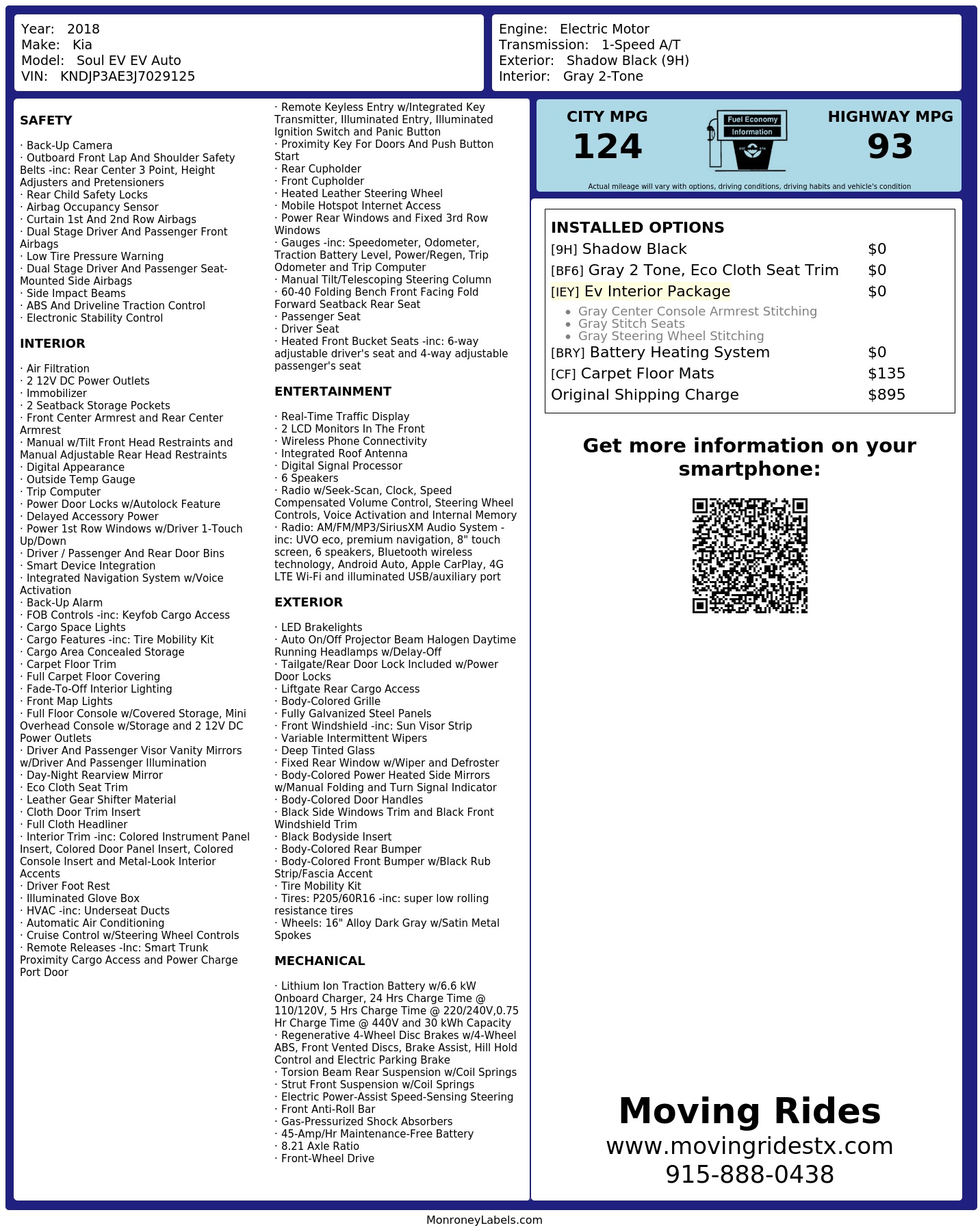 Monroney Label