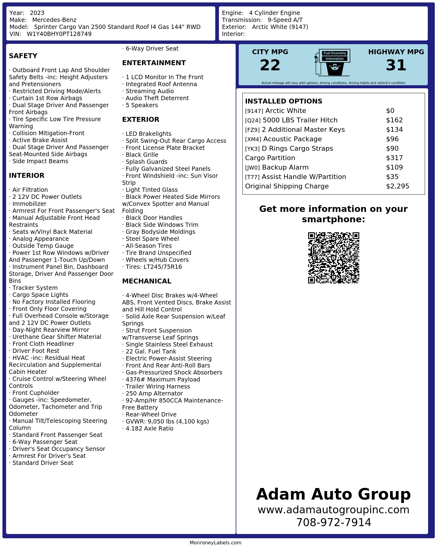 Monroney Label