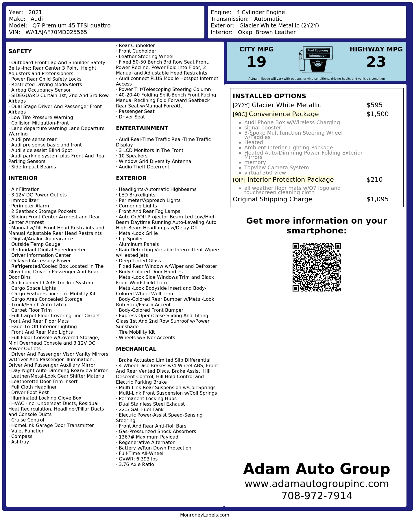 Monroney Label