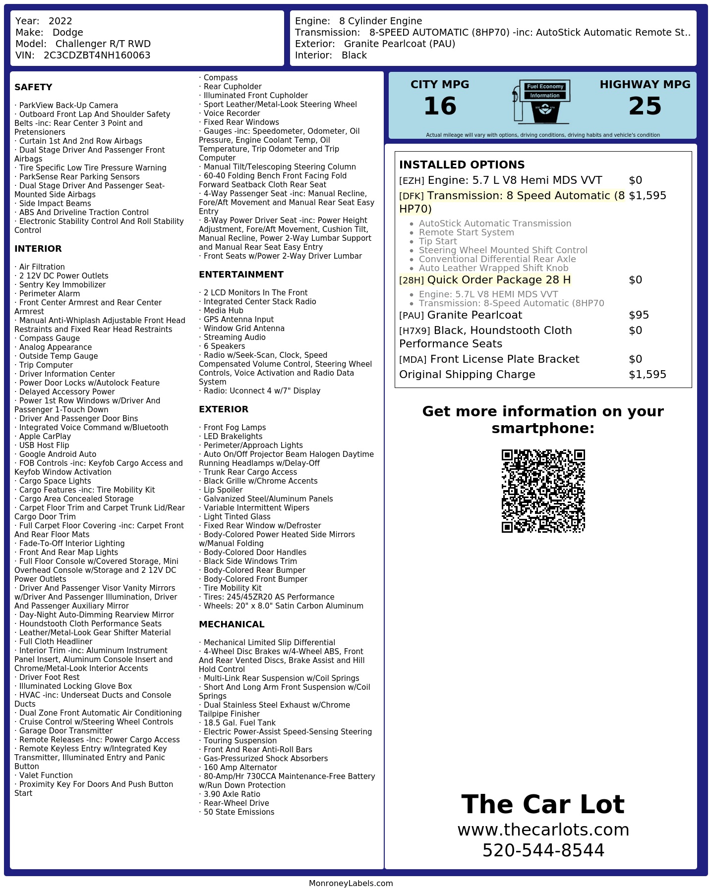 Monroney Label
