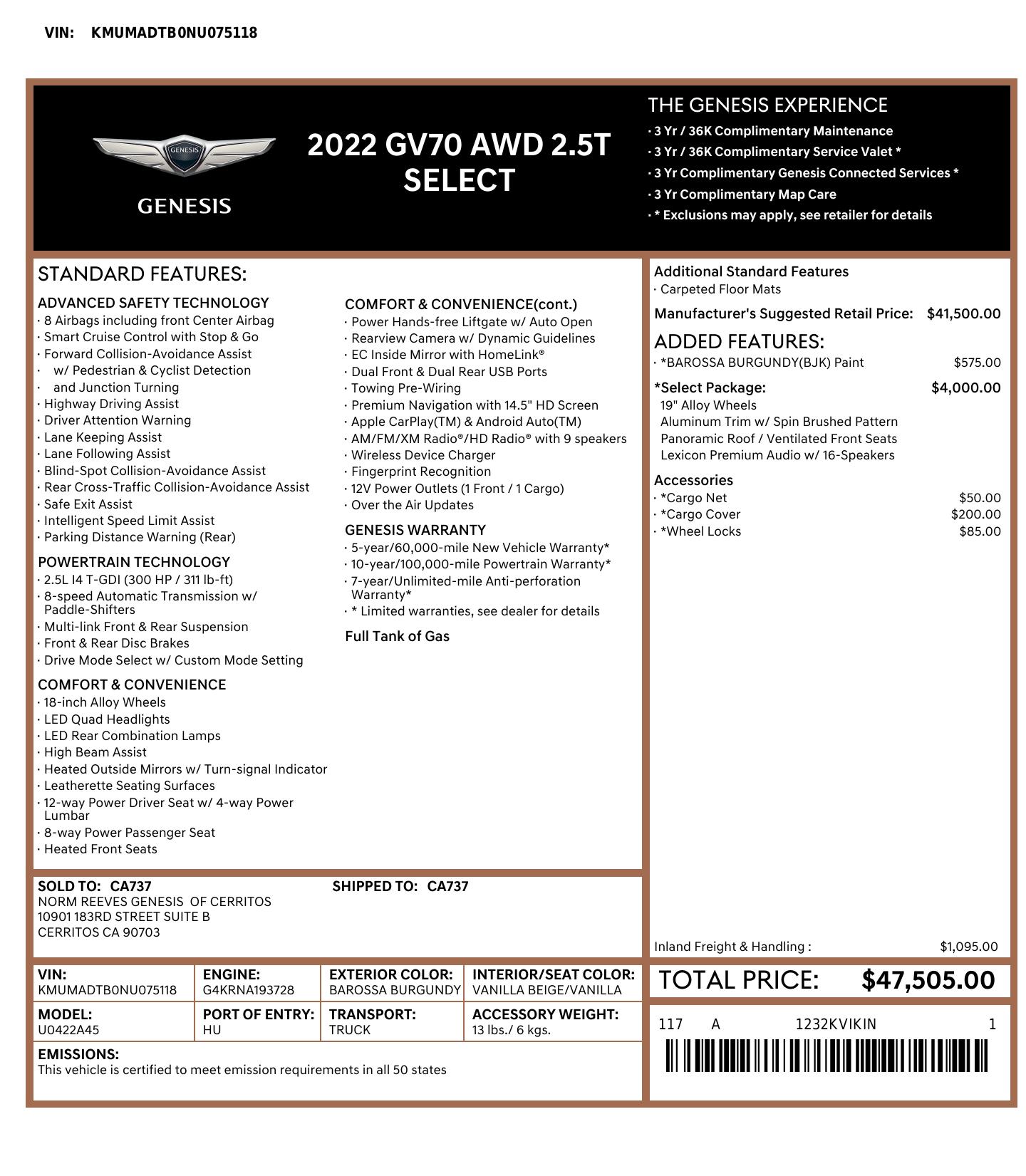 Monroney Label