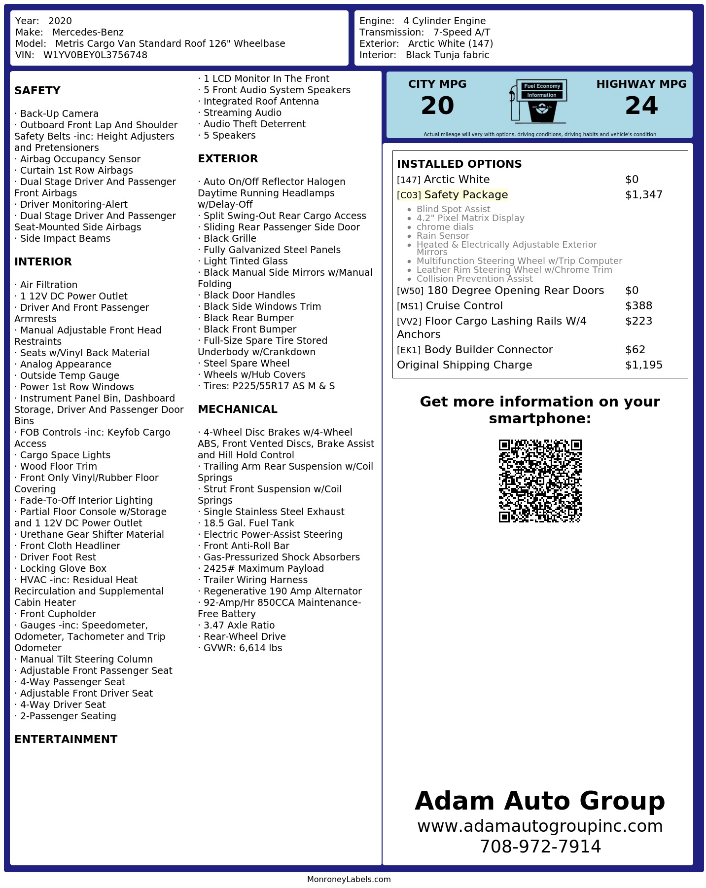 Monroney Label