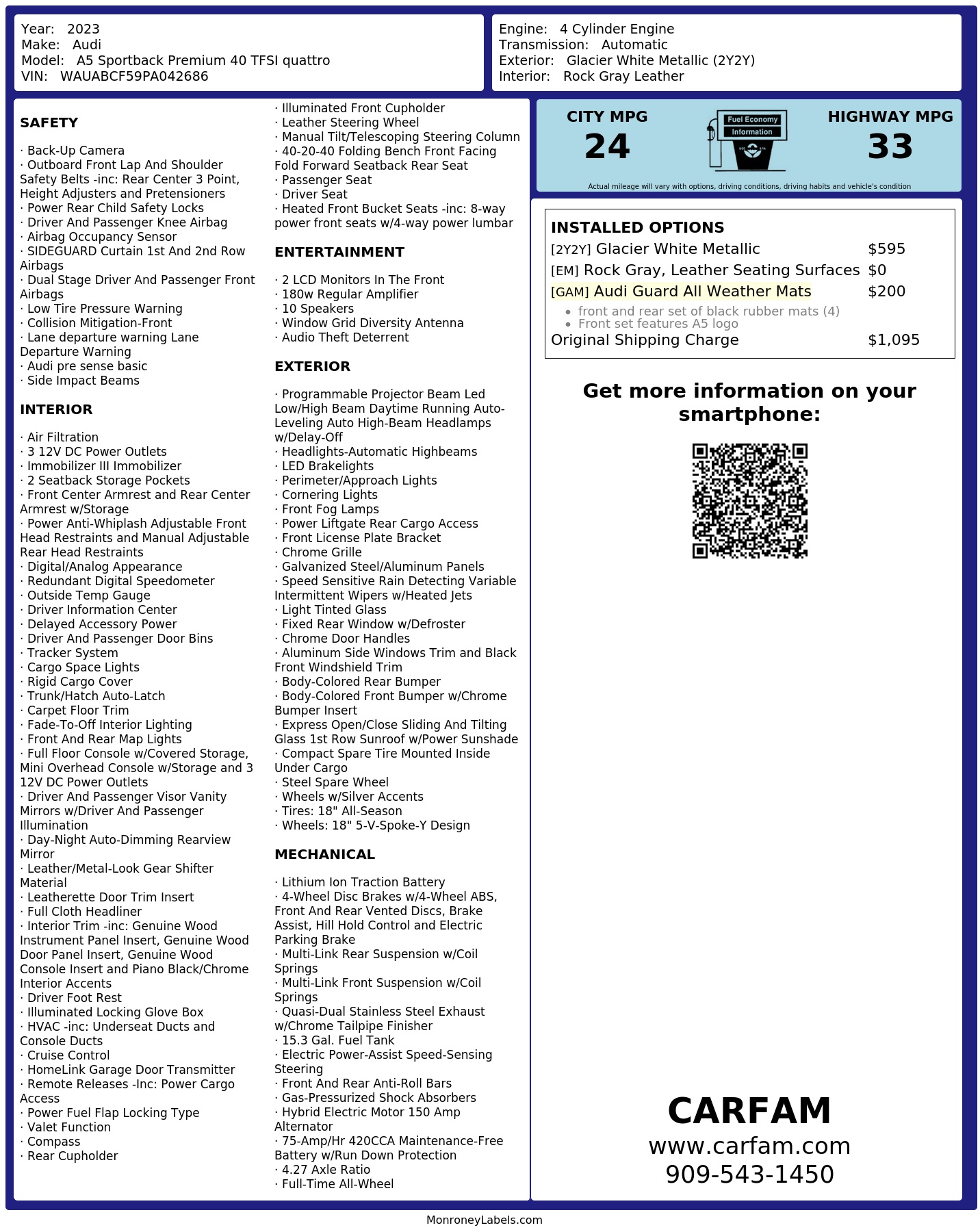 Monroney Label