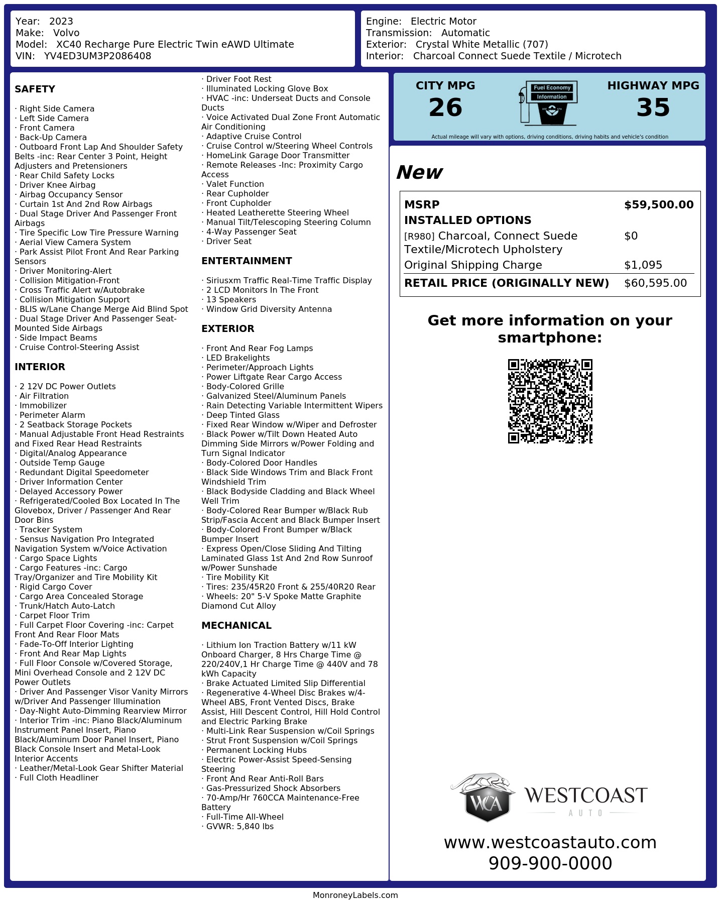Monroney Label