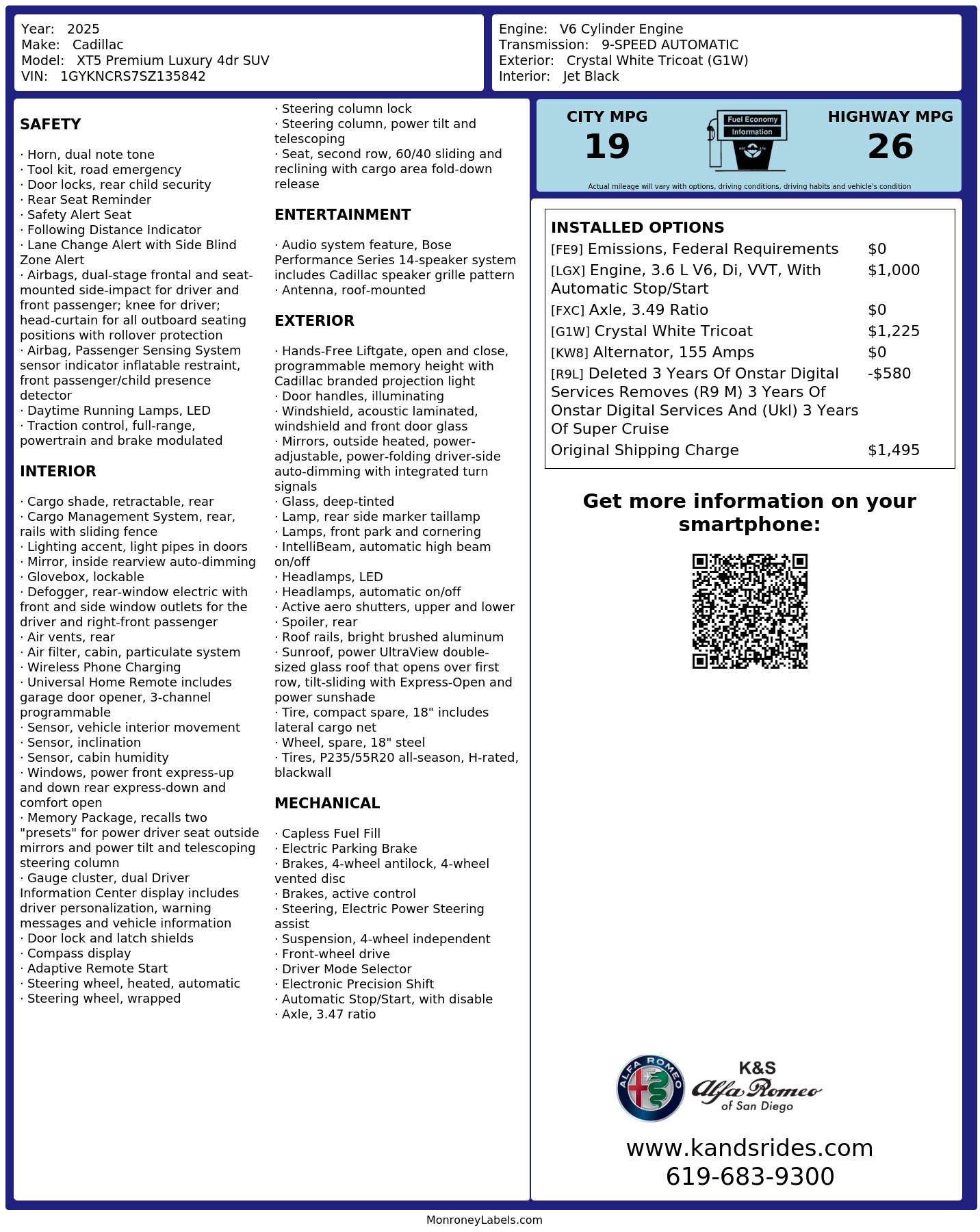 Monroney Label
