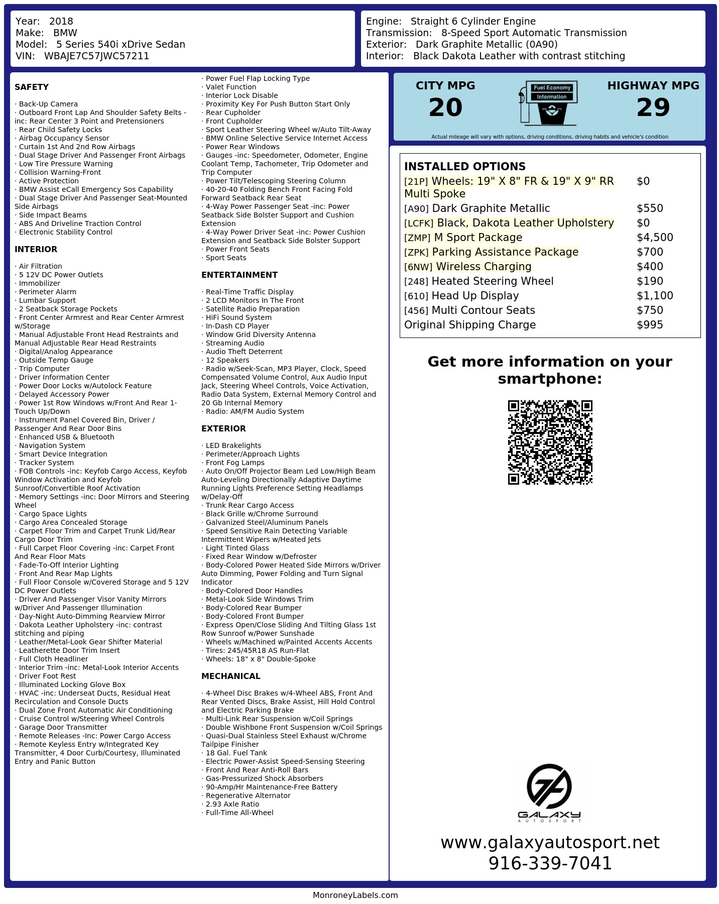 Monroney Label