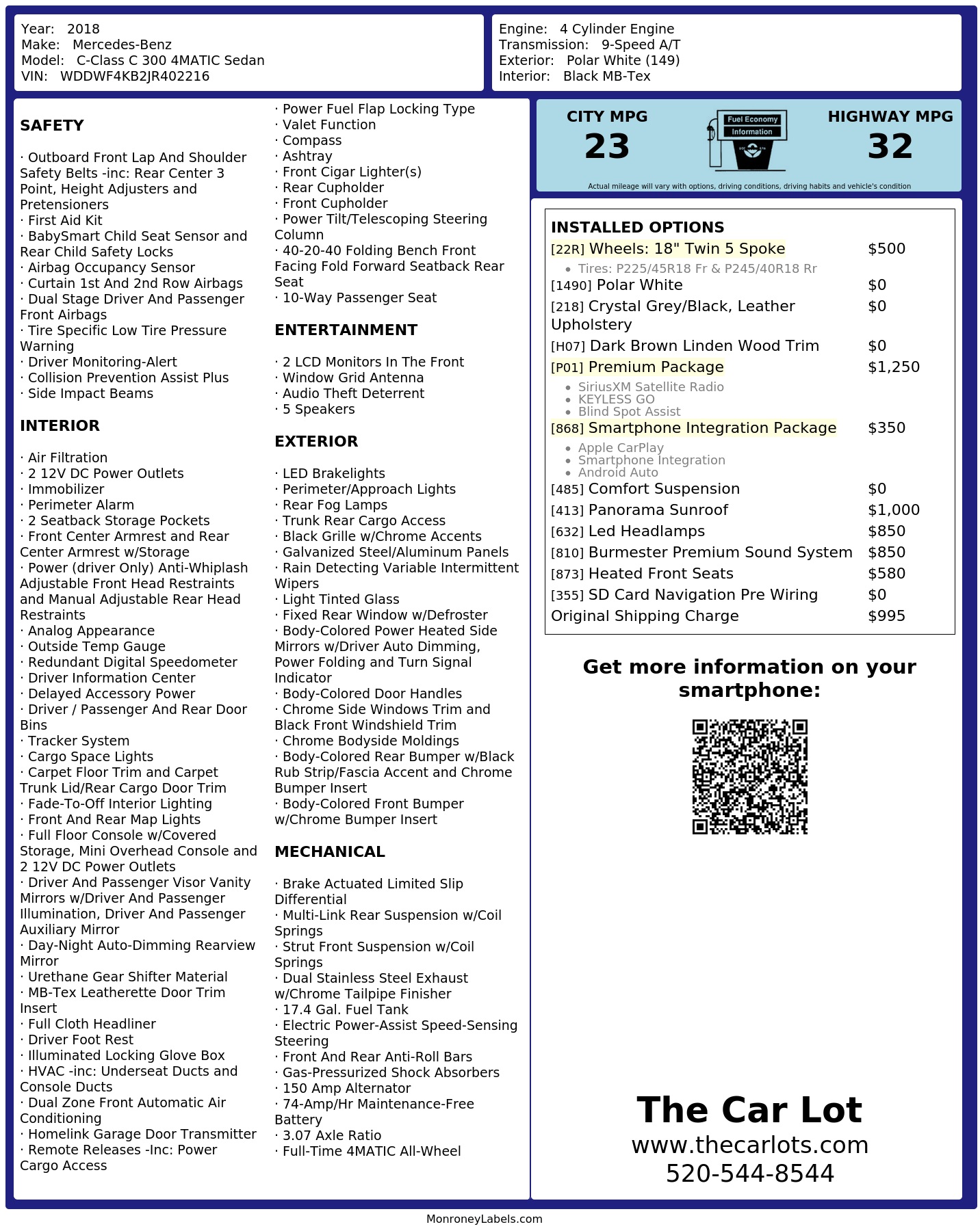 Monroney Label