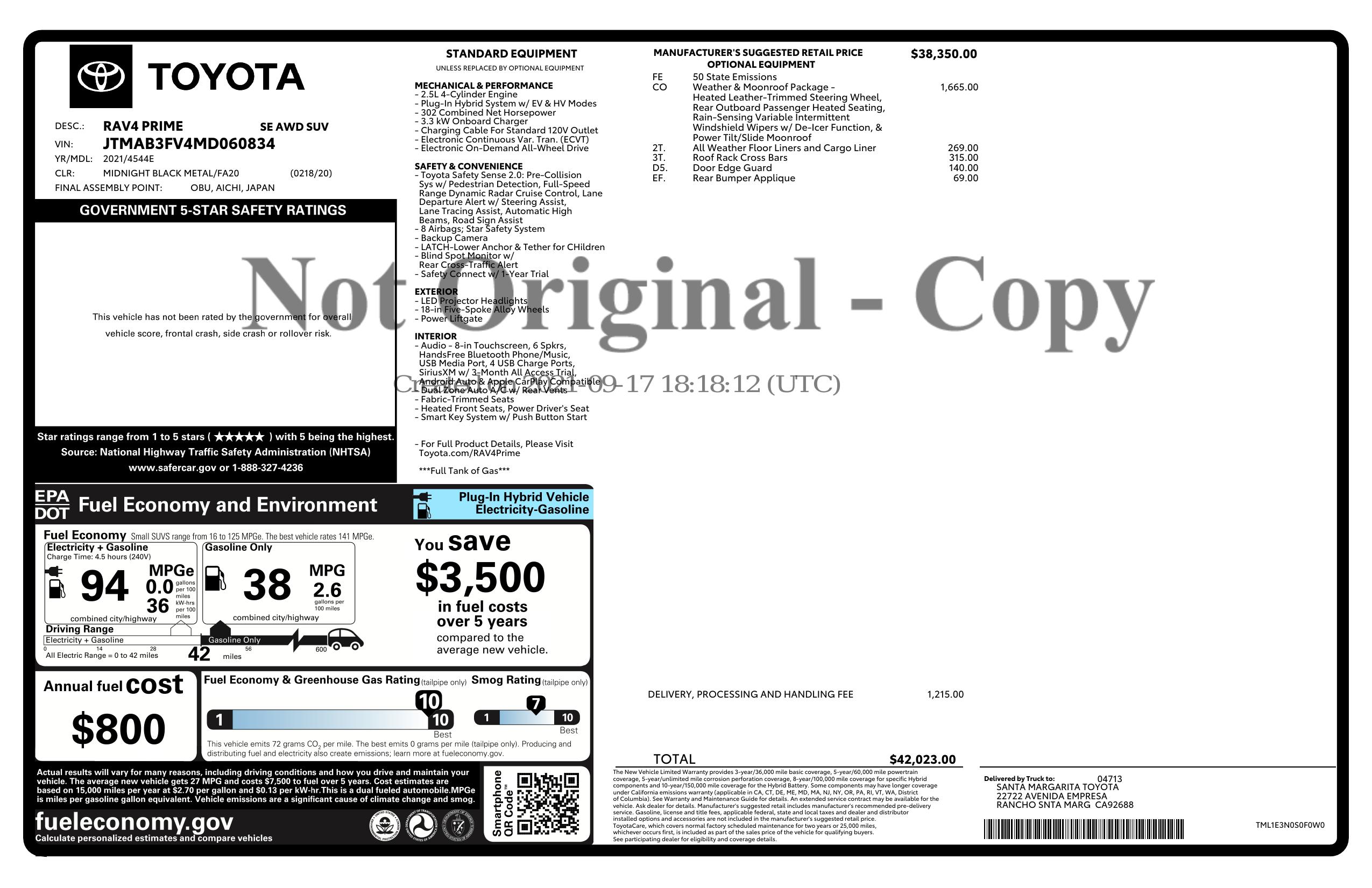 Monroney Label