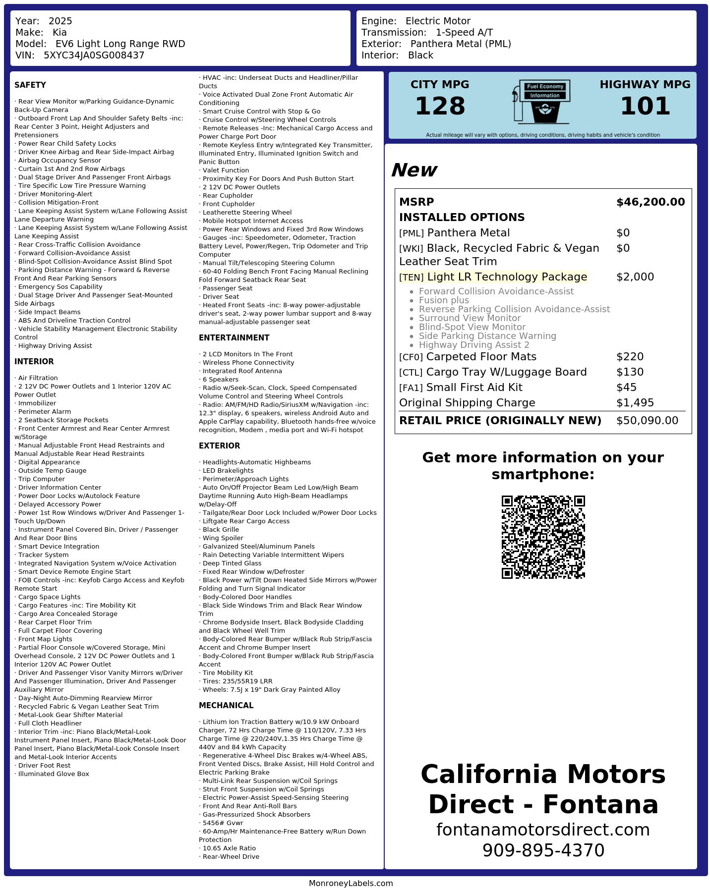 Monroney Label