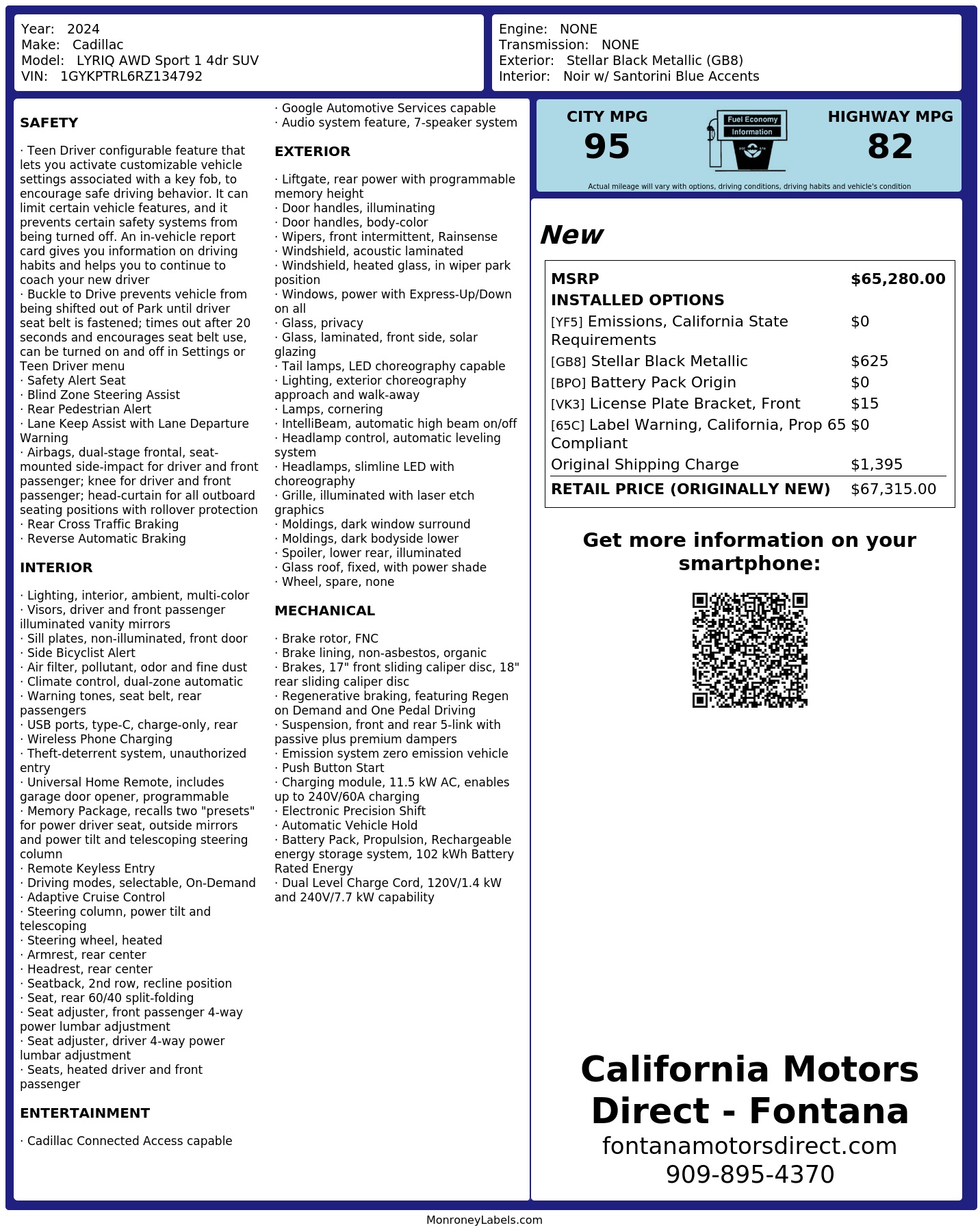 Monroney Label
