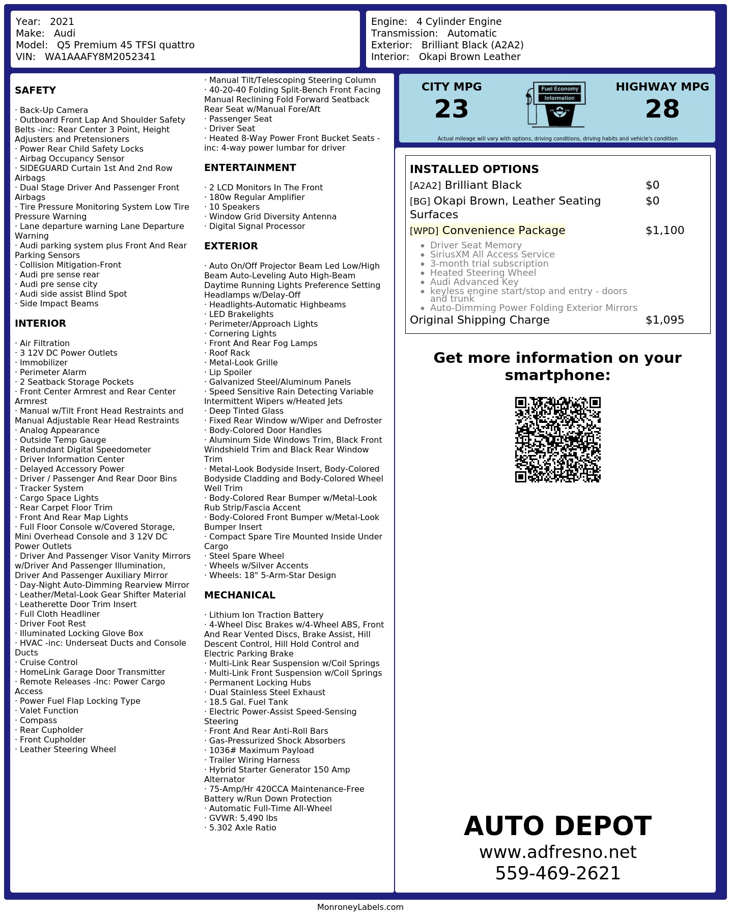 Monroney Label