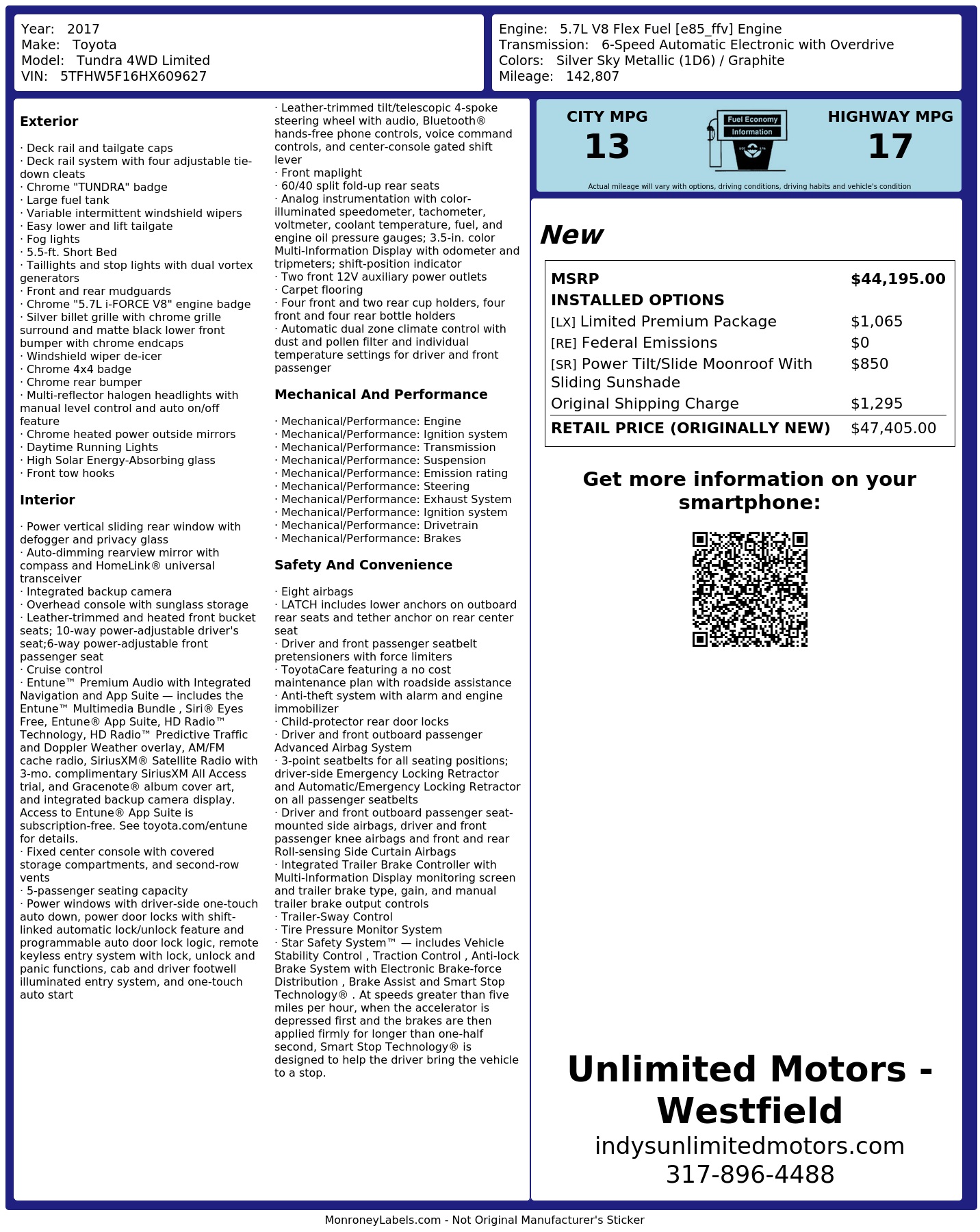 Monroney Label