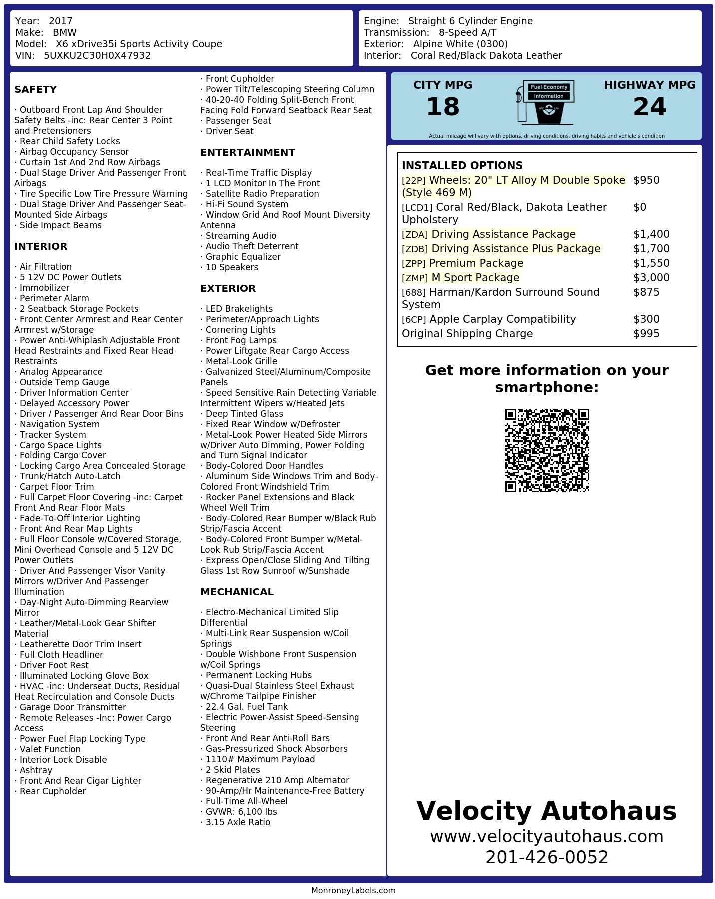 Monroney Label
