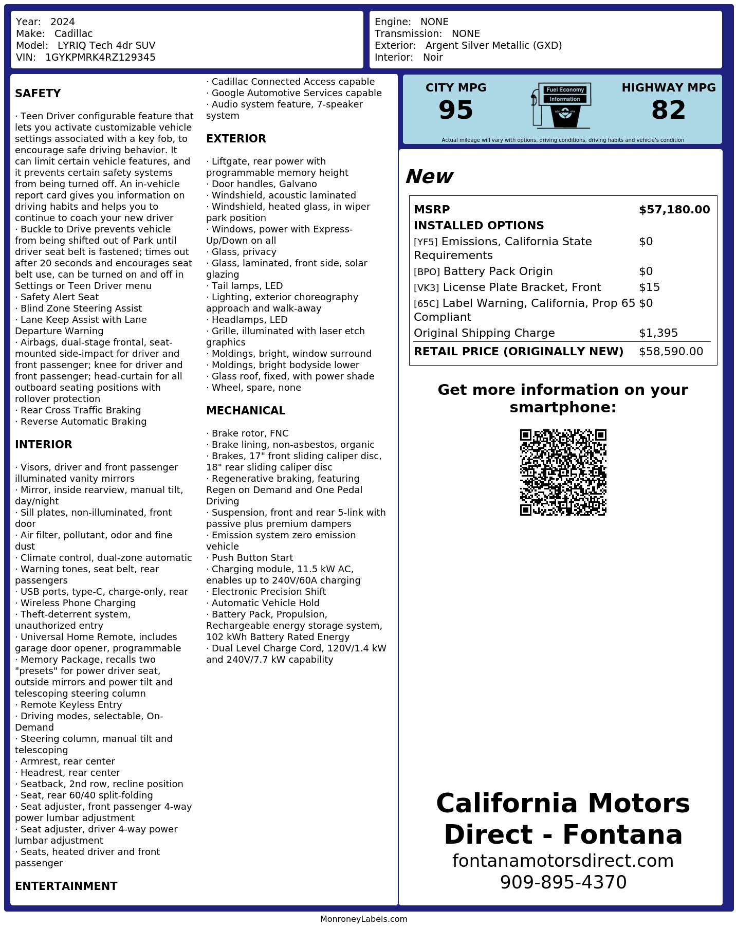 Monroney Label