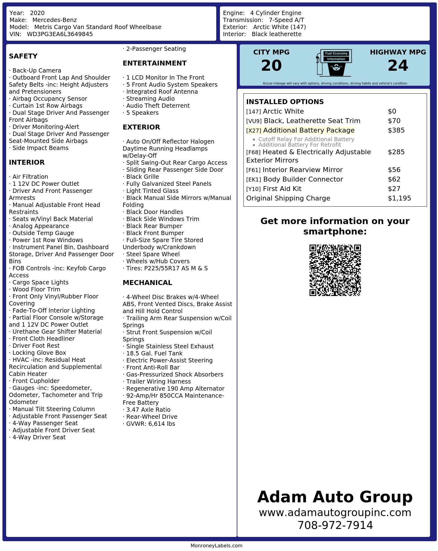 Monroney Label