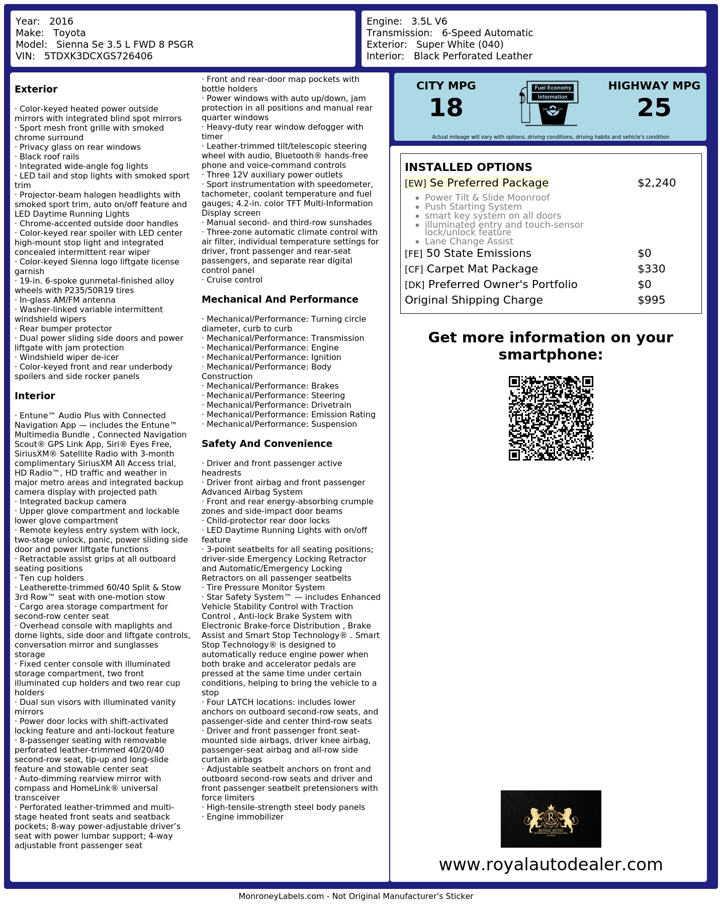 Monroney Label