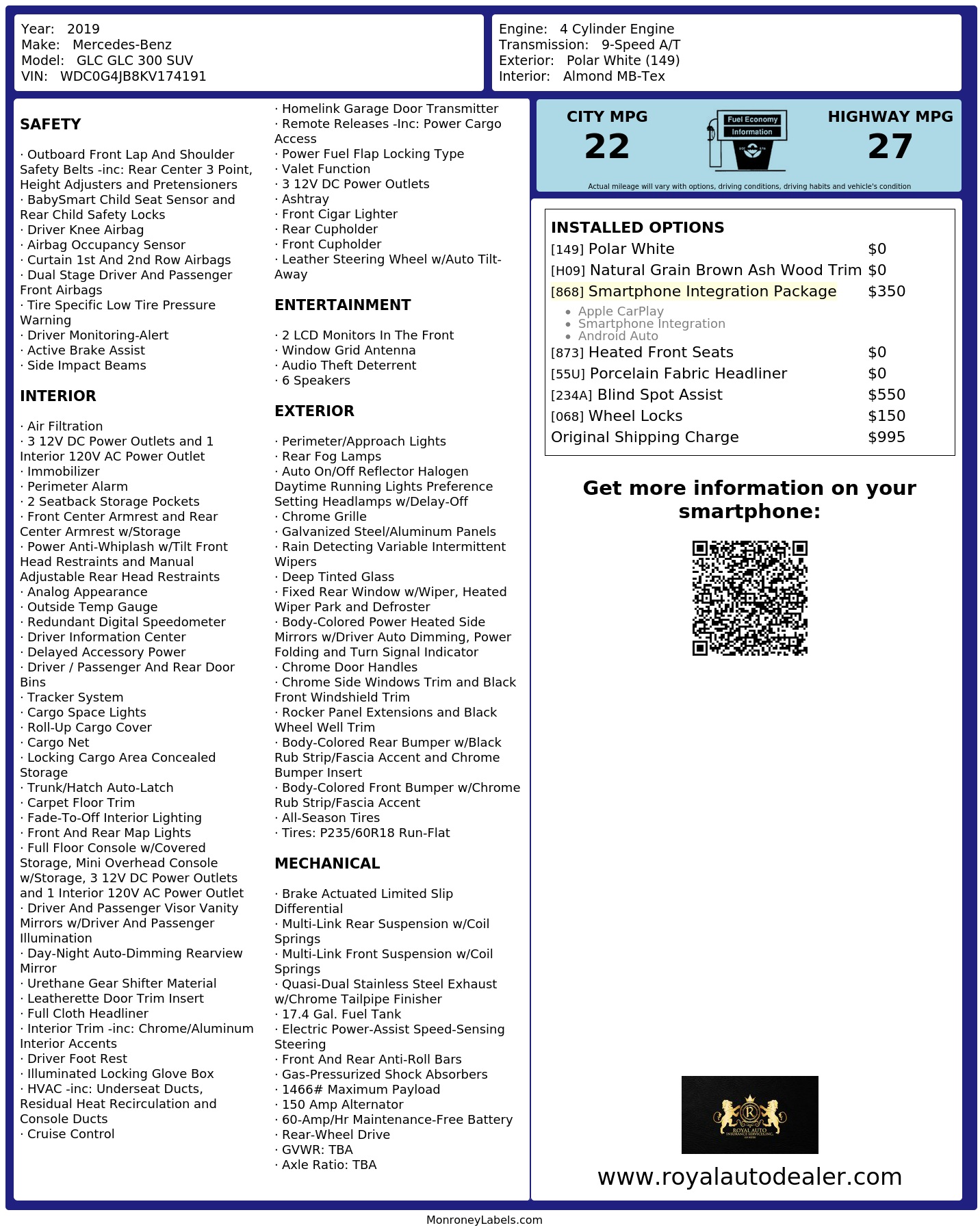 Monroney Label