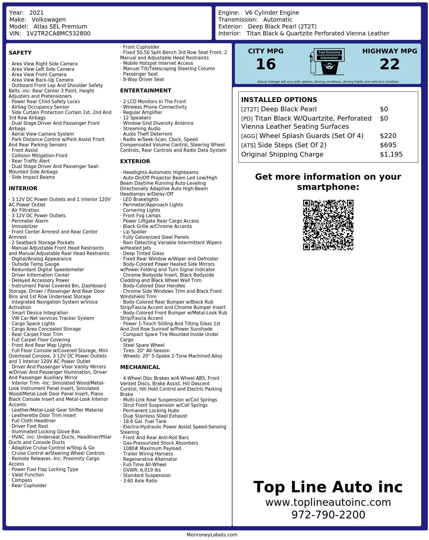 Monroney Label