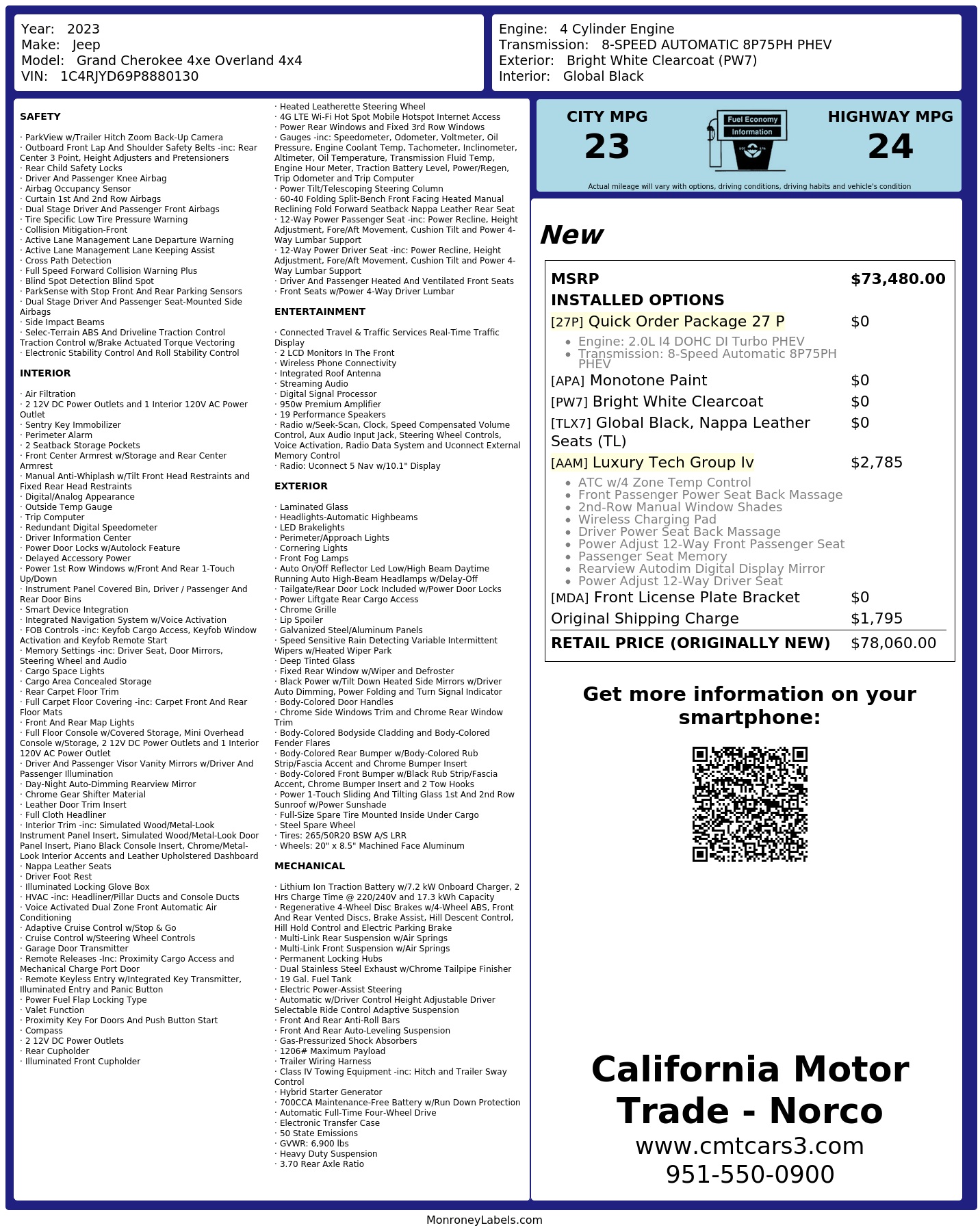 Monroney Label