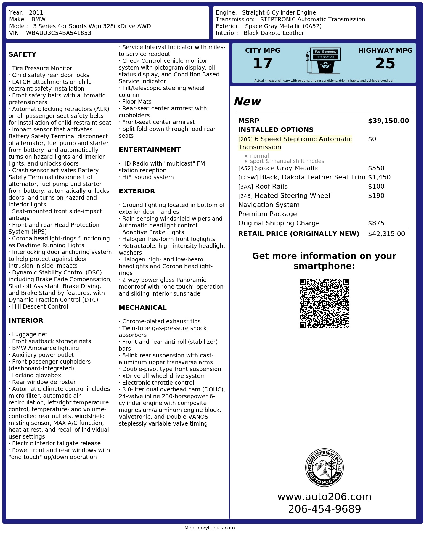 Monroney Label