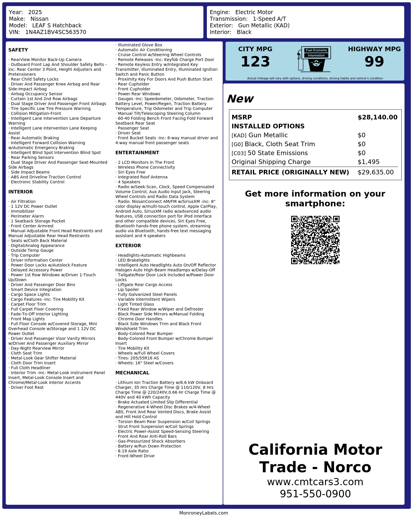 Monroney Label