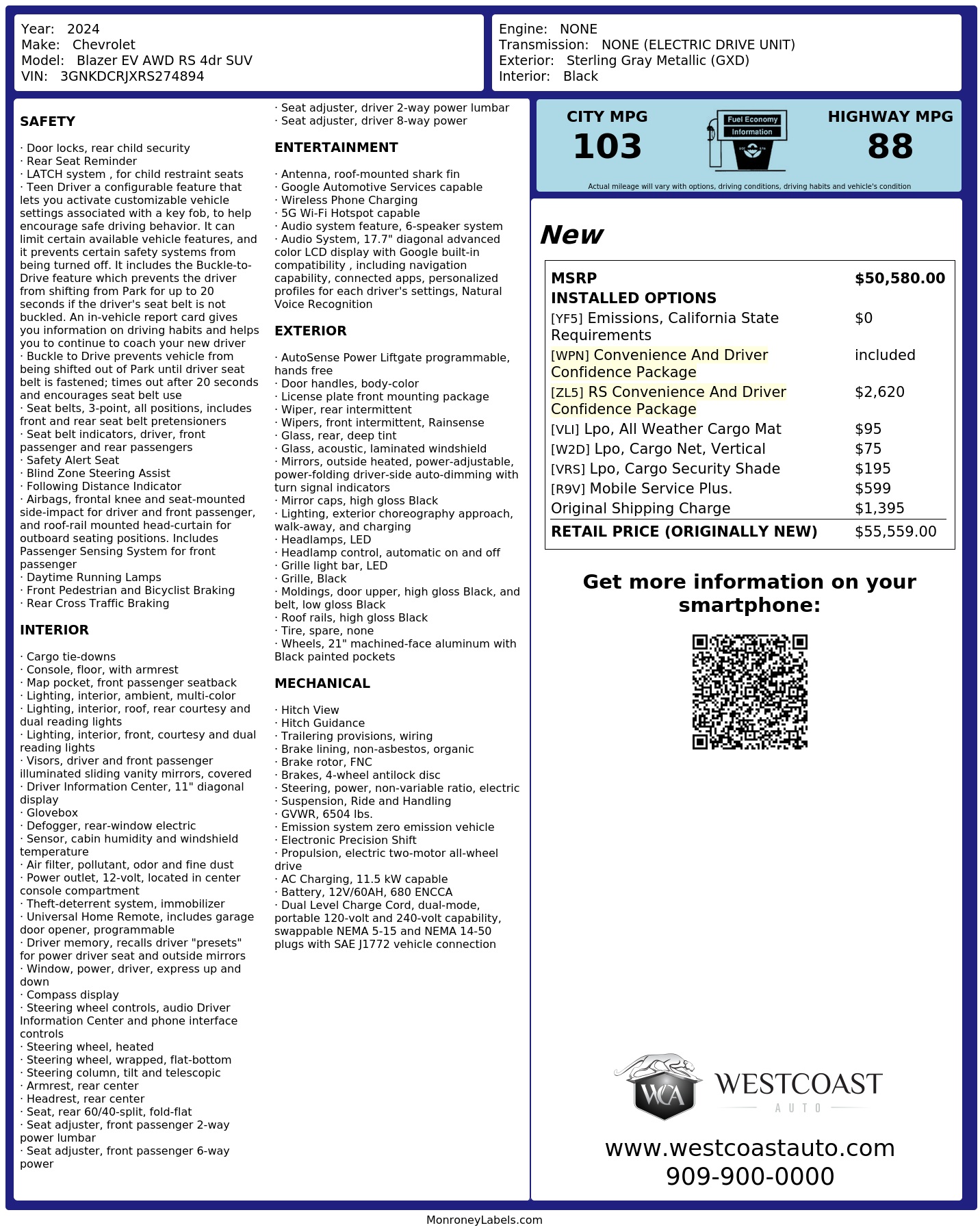 Monroney Label