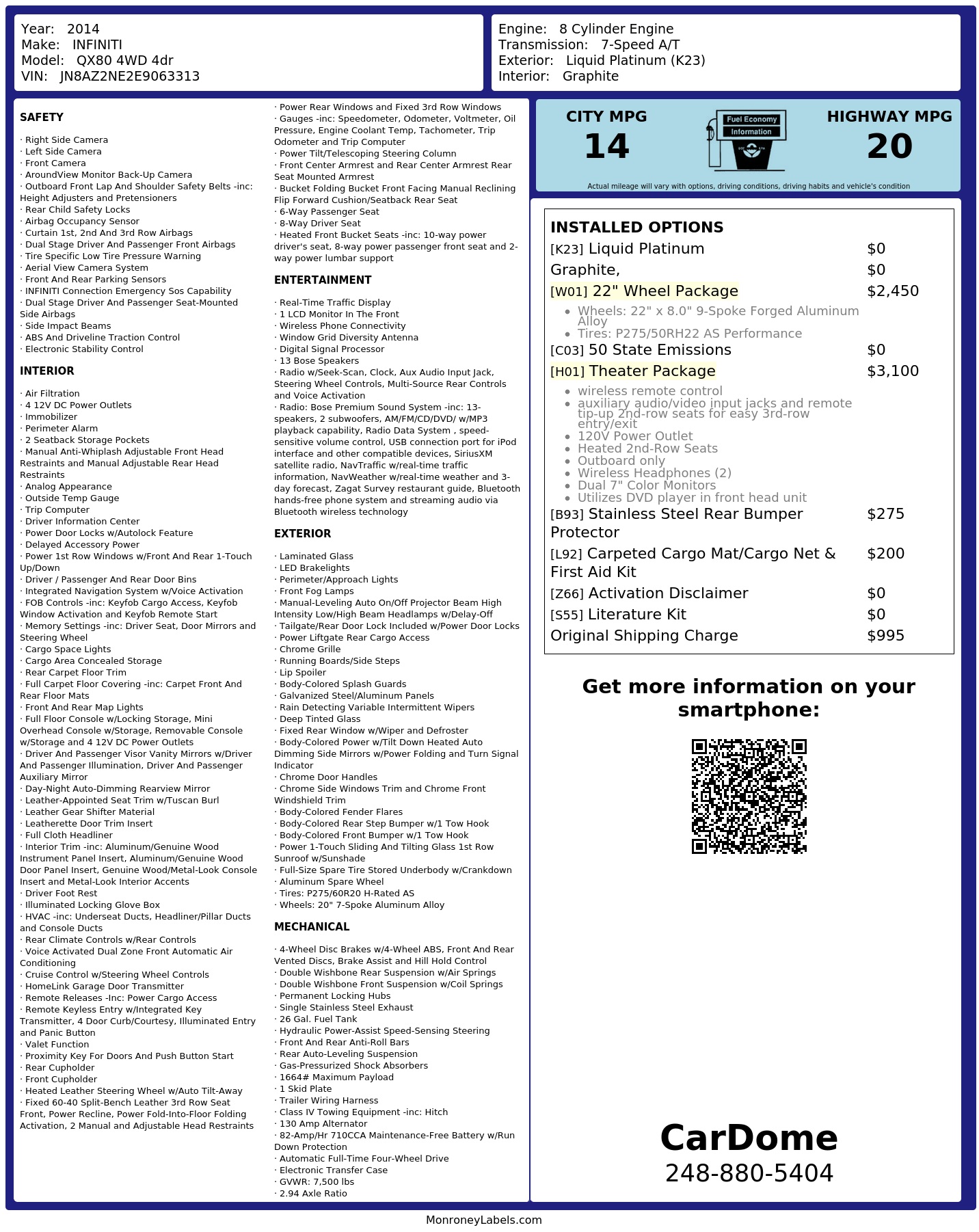 Monroney Label