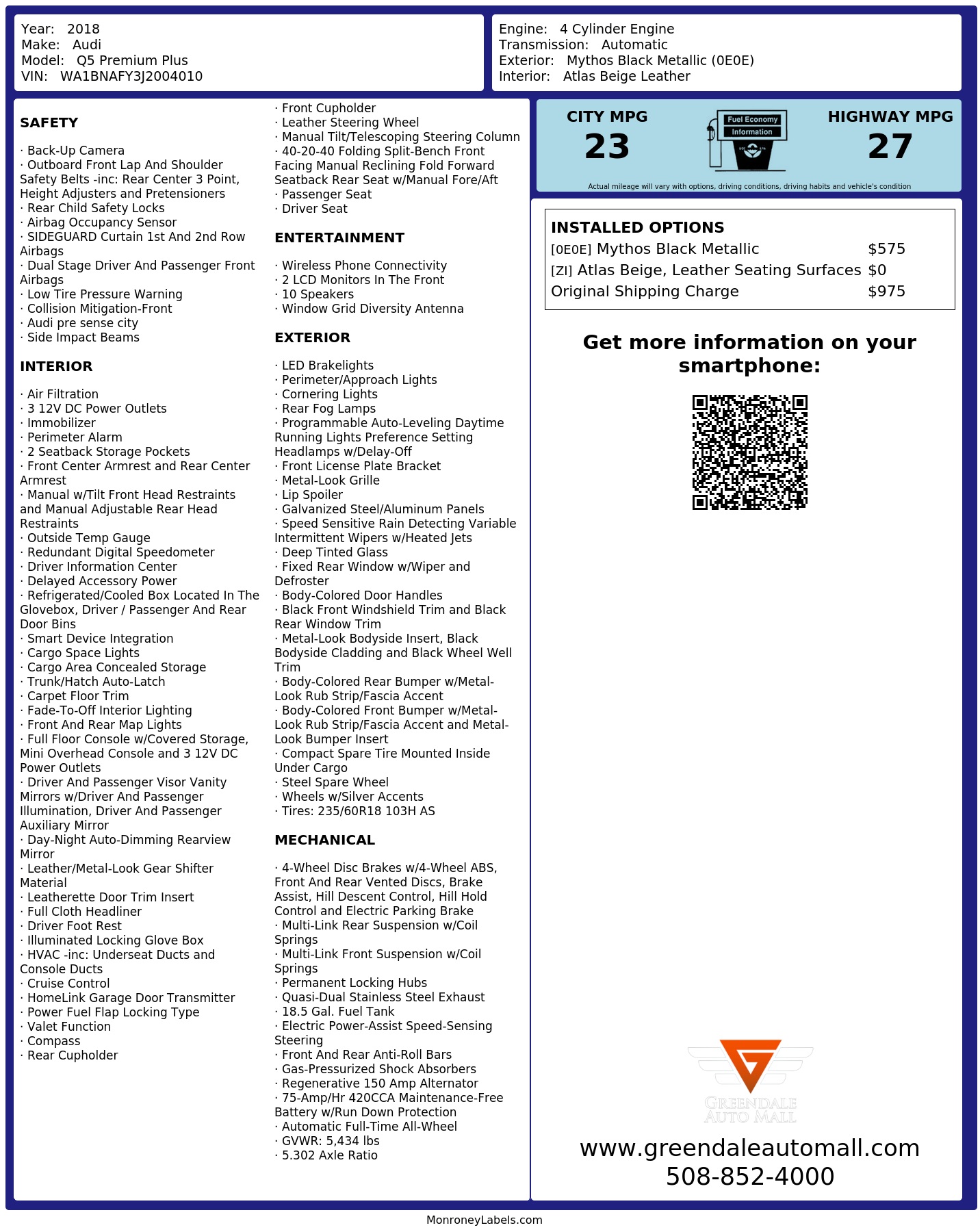 Monroney Label