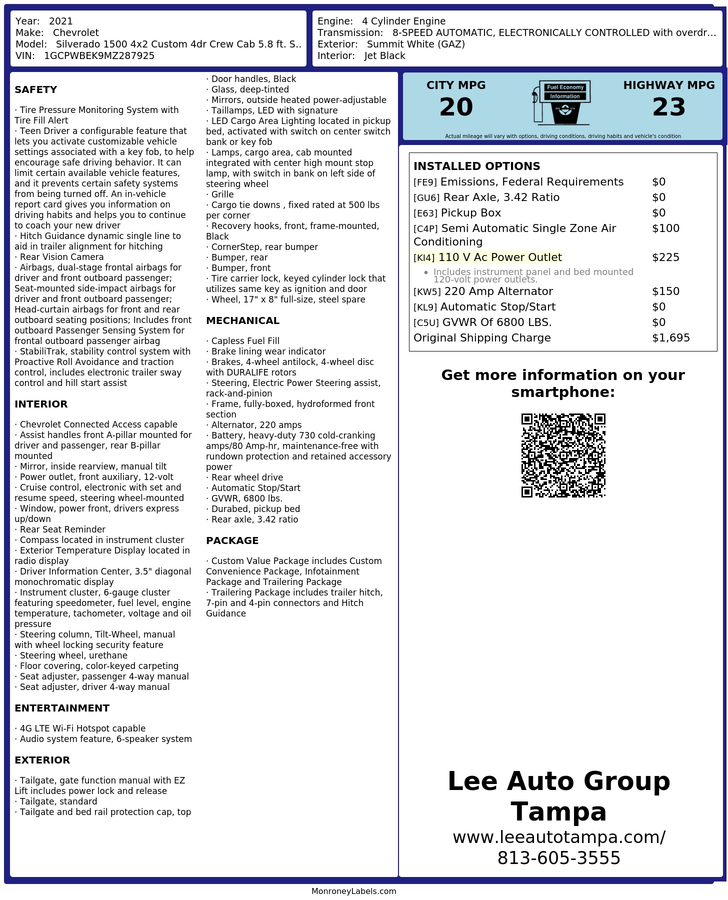 Monroney Label