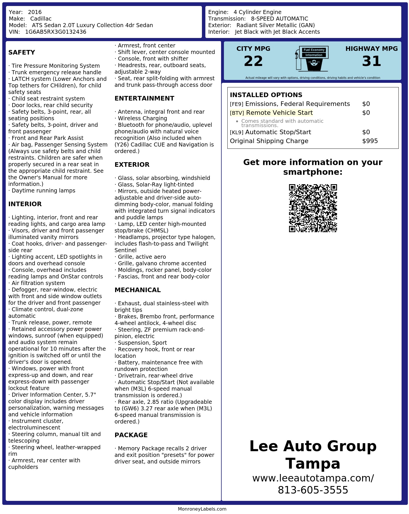 Monroney Label