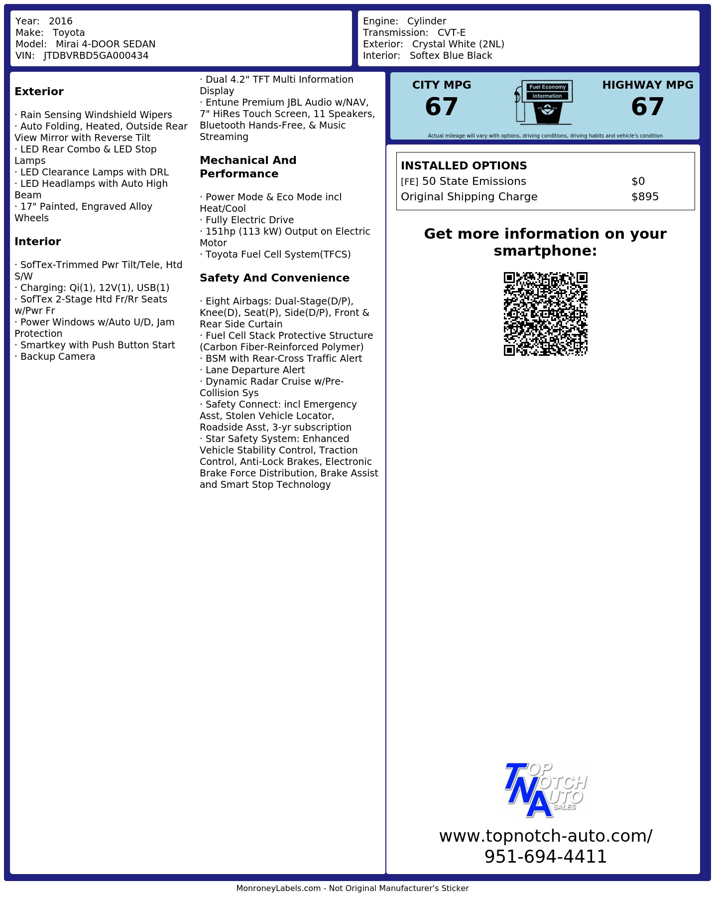 Monroney Label