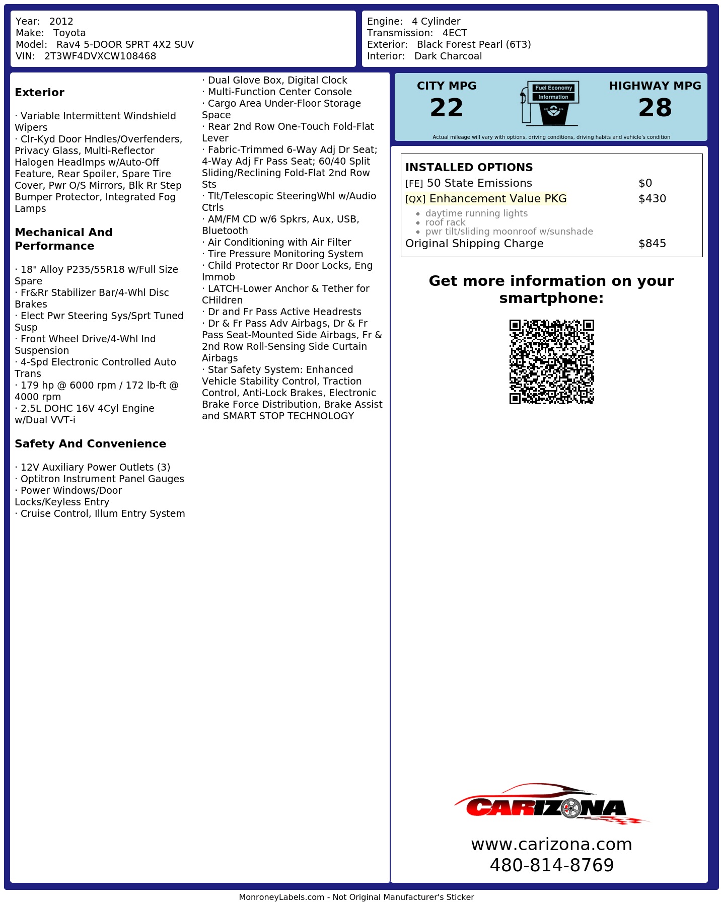 Monroney Label