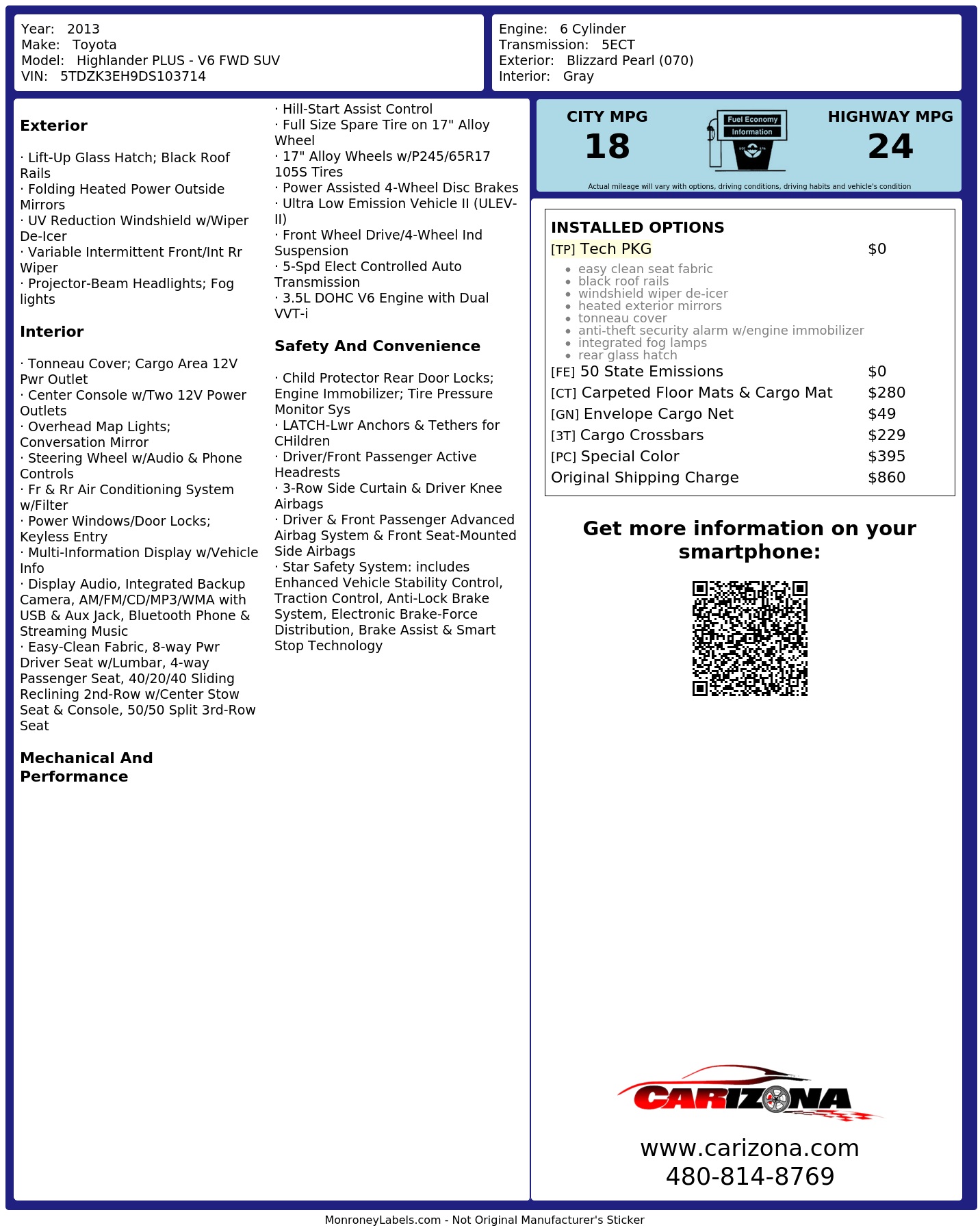 Monroney Label