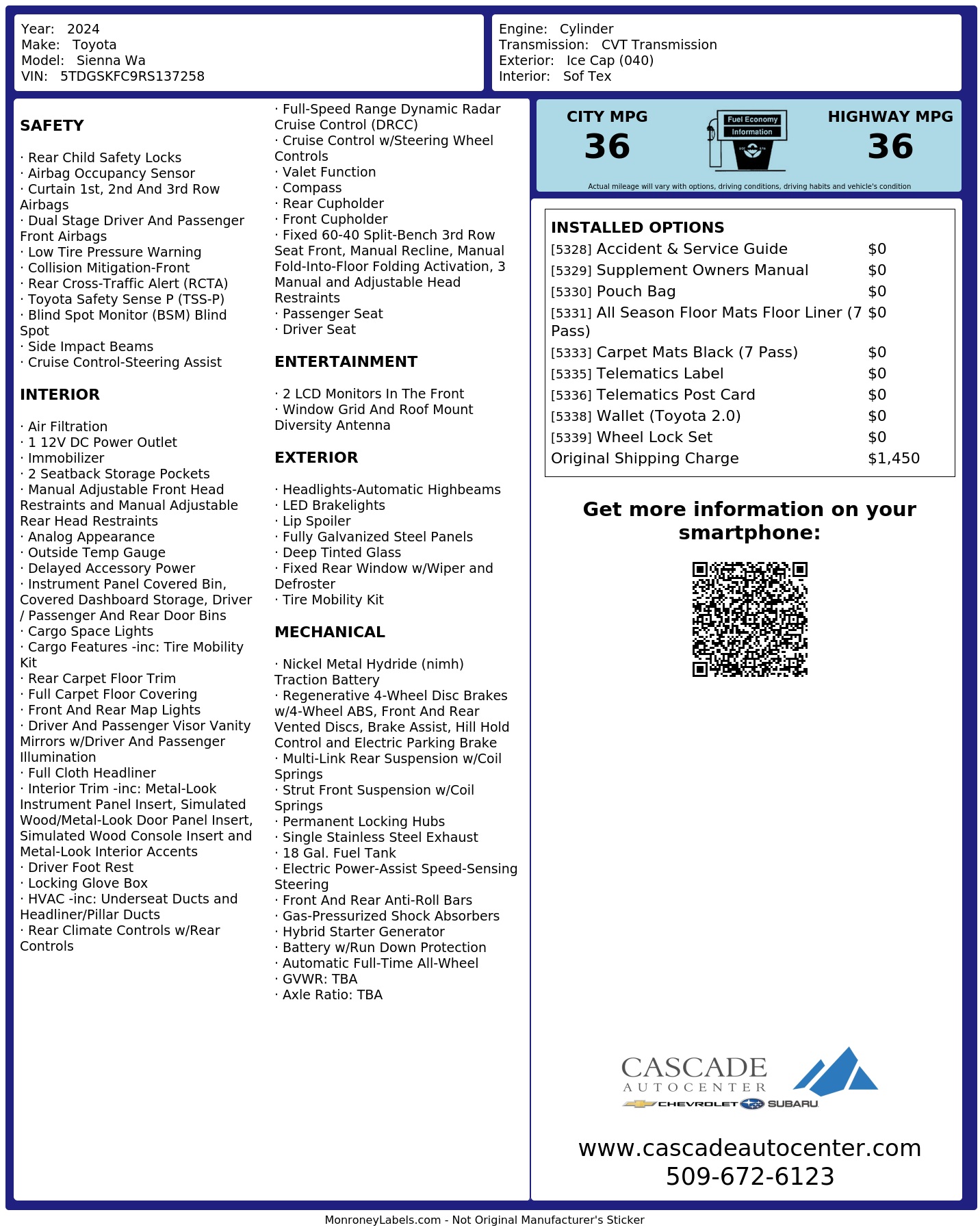 Monroney Label