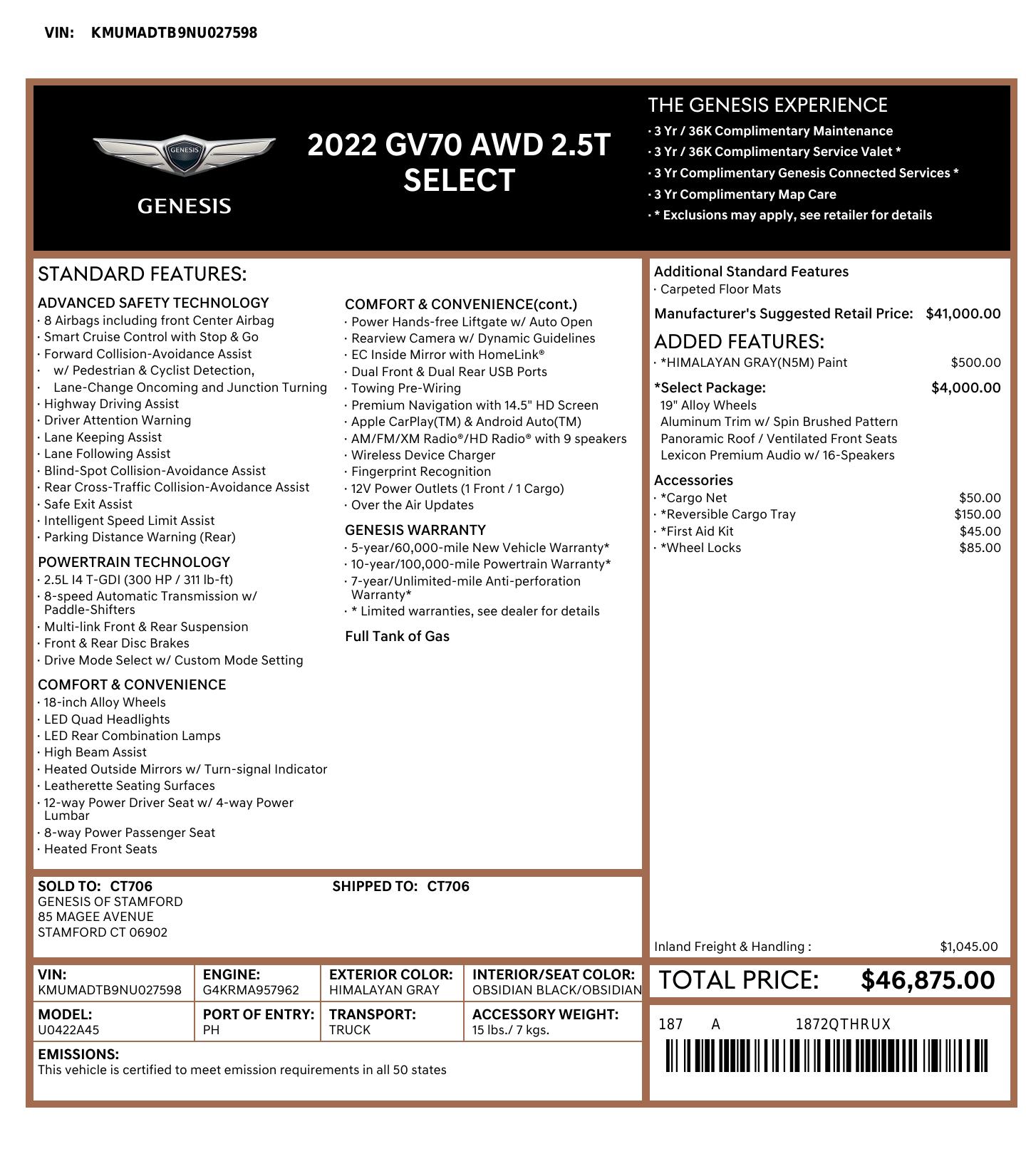 Monroney Label