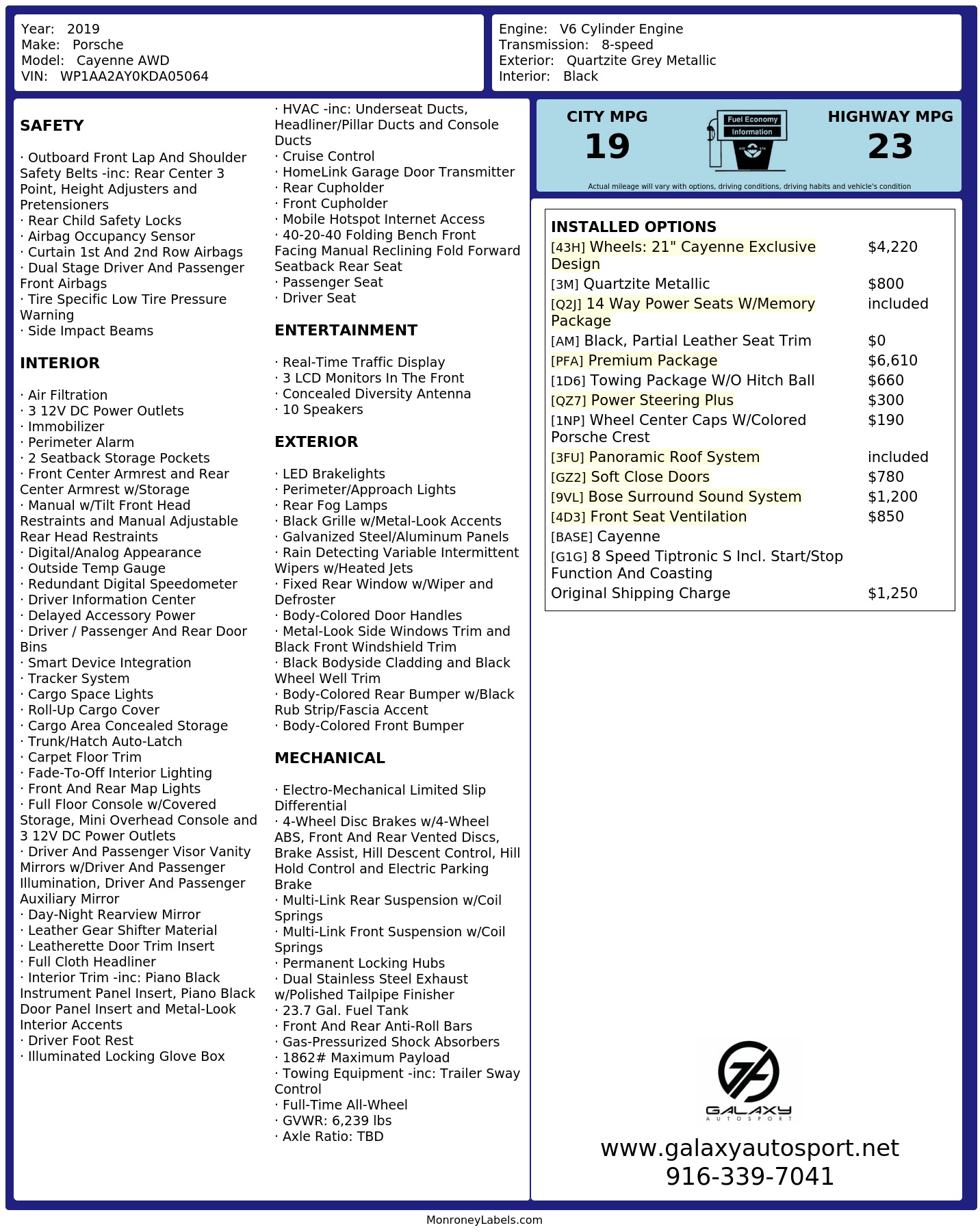 Monroney Label