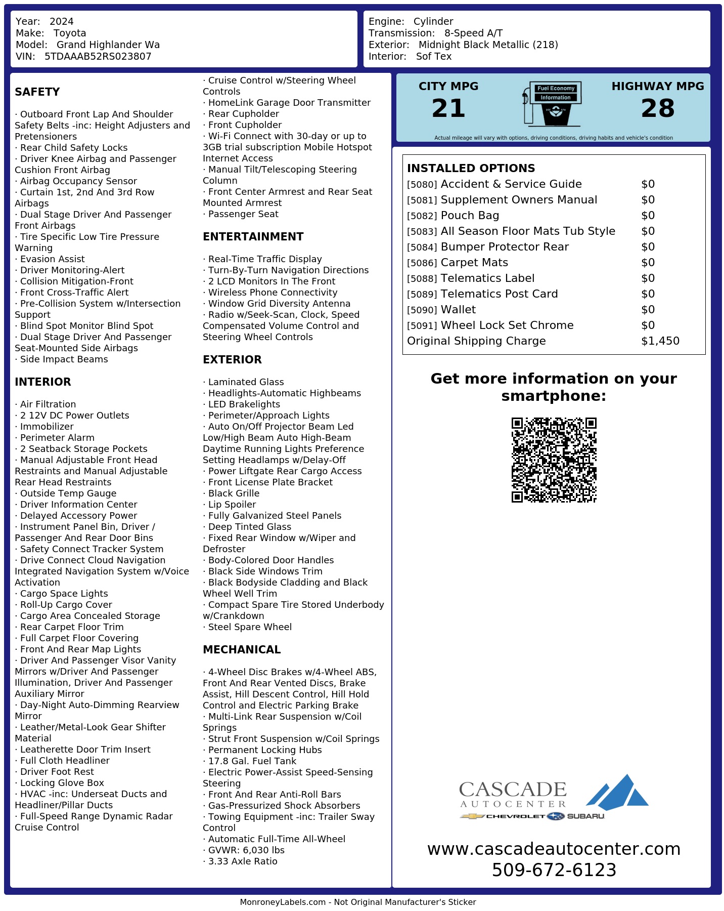 Monroney Label