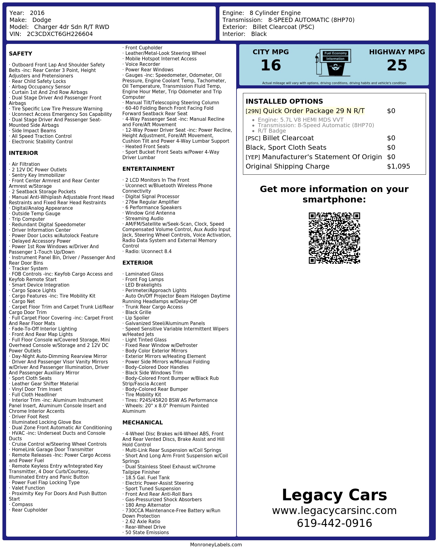 Monroney Label