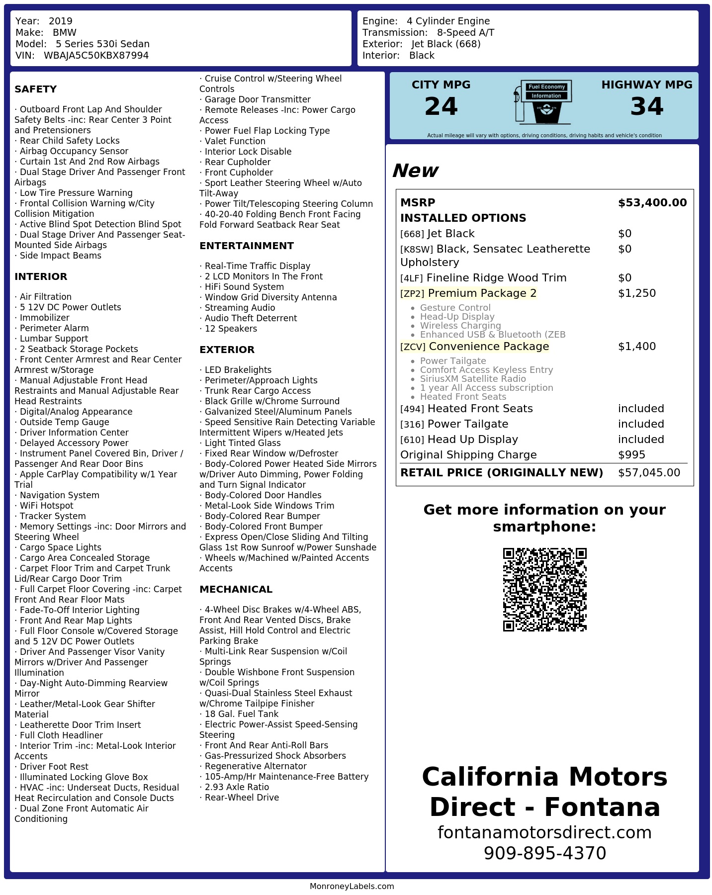Monroney Label