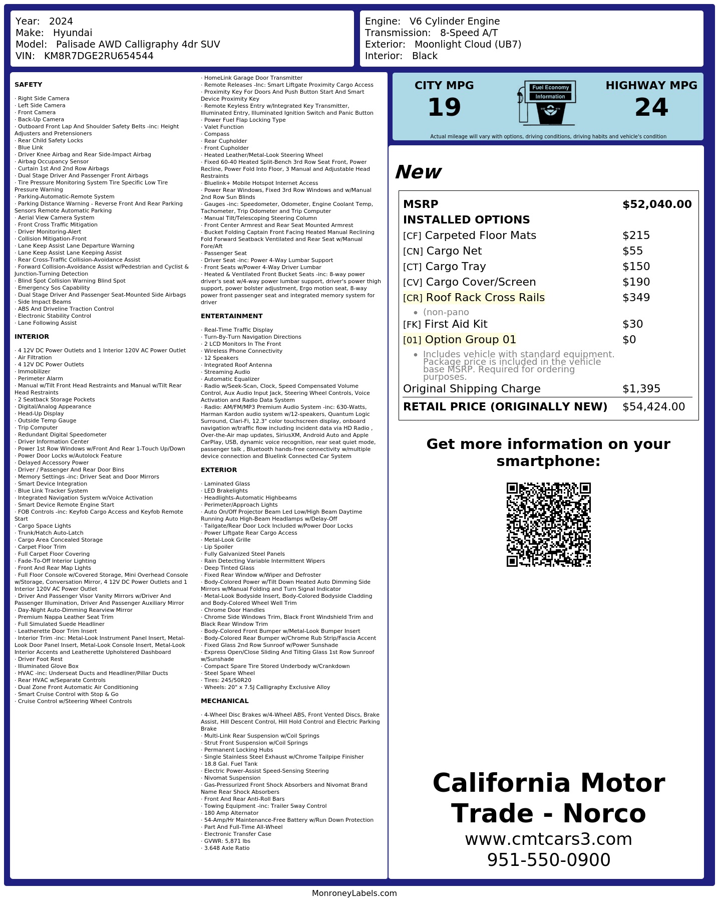 Monroney Label