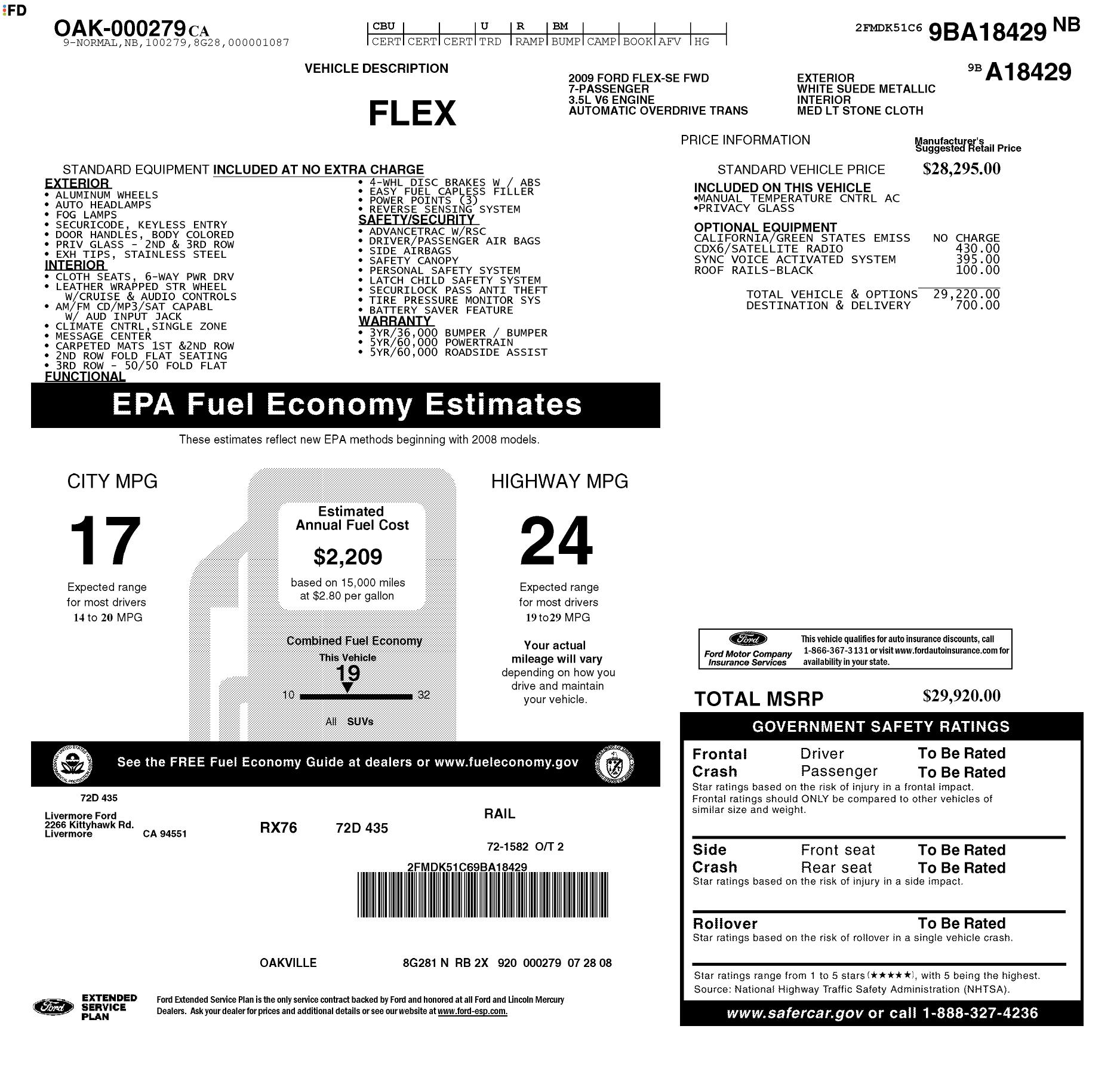 Monroney Label