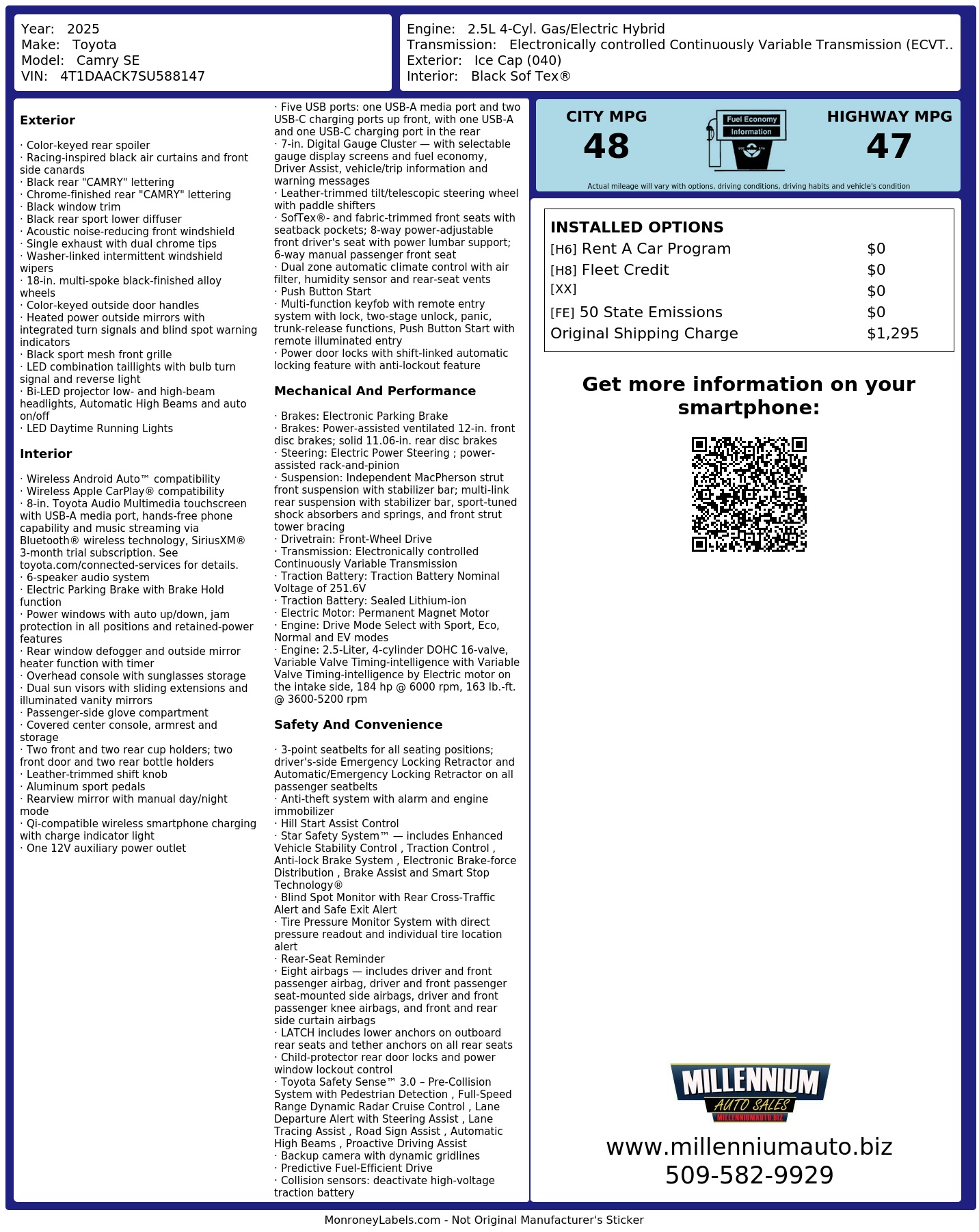 Monroney Label