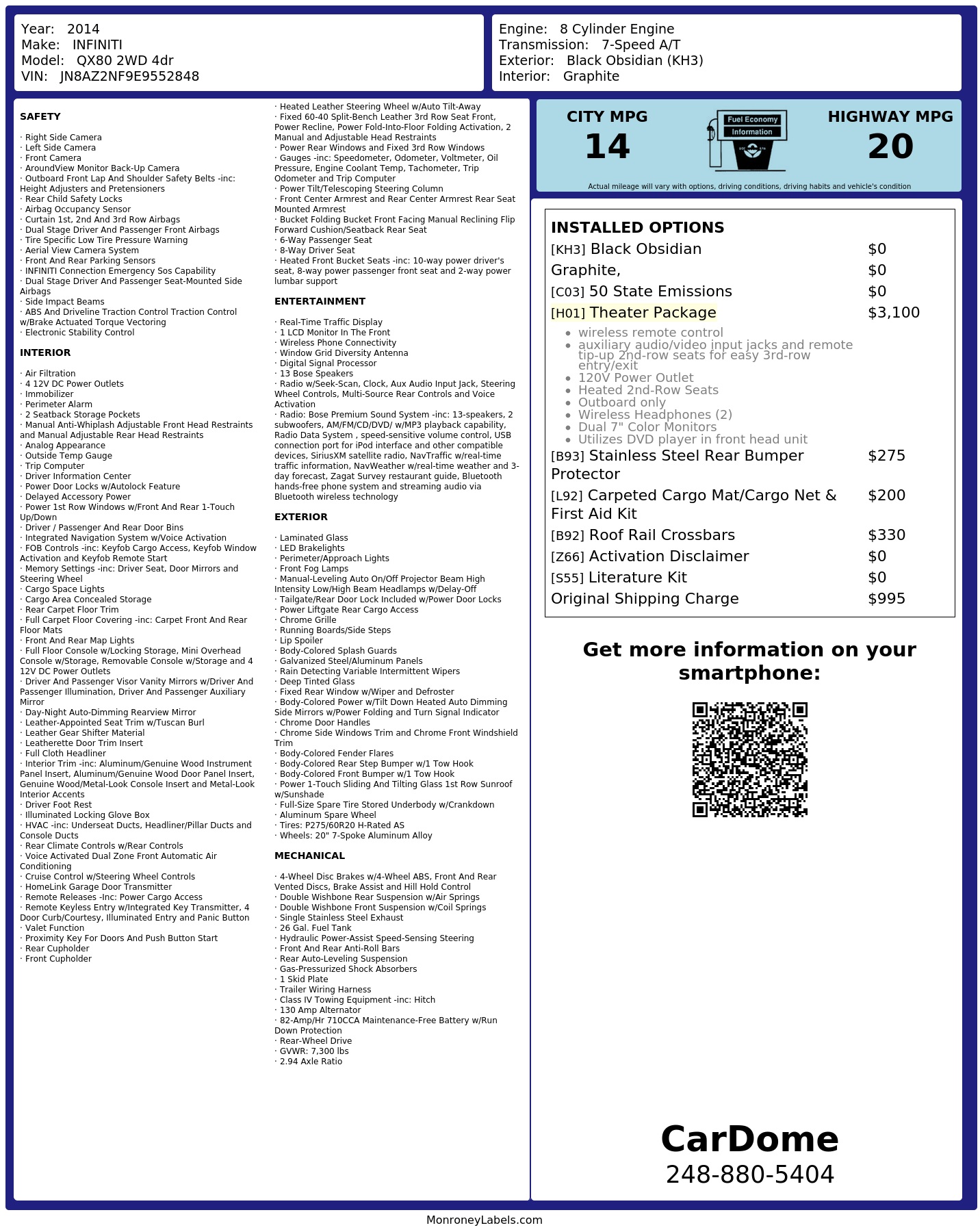 Monroney Label