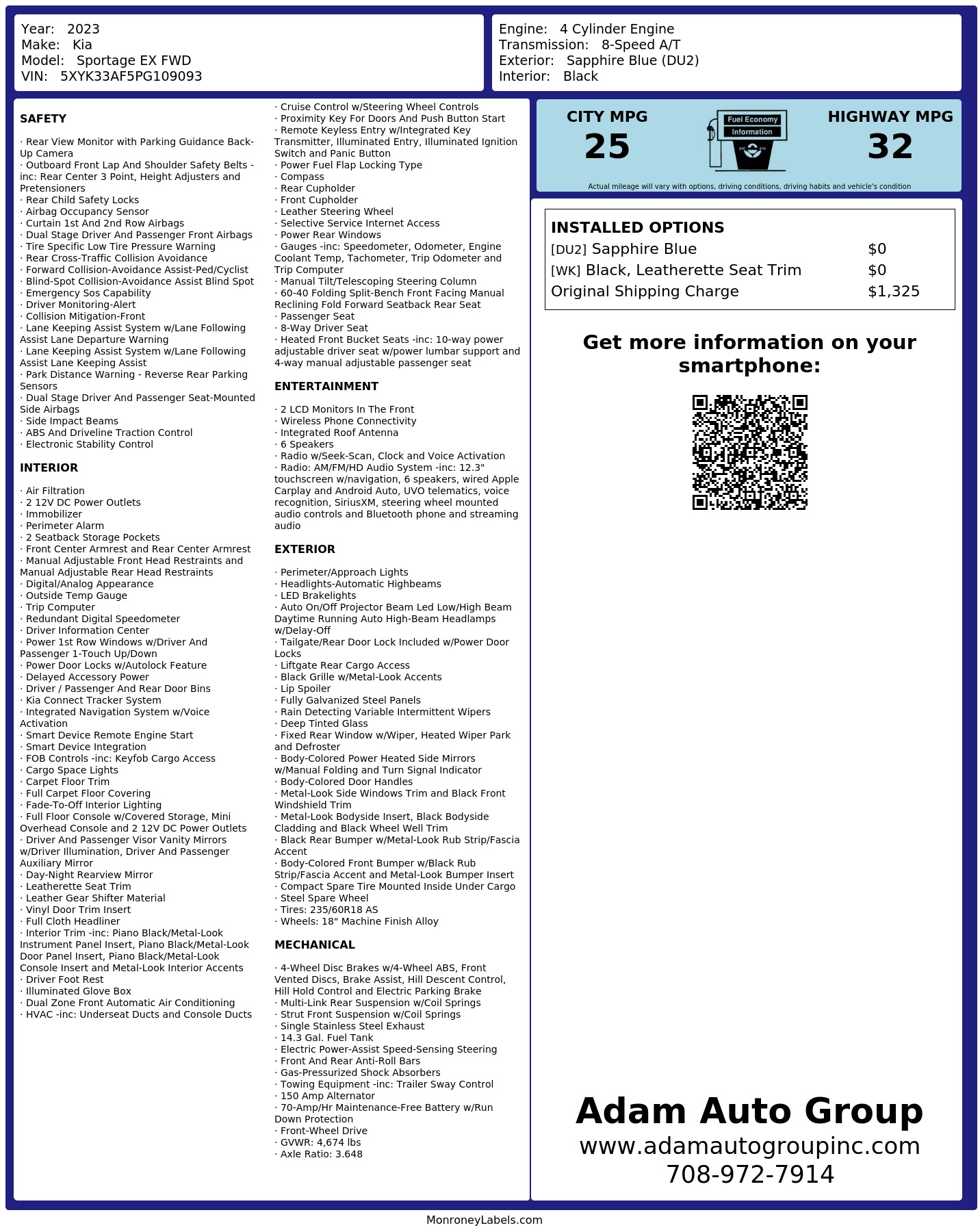 Monroney Label