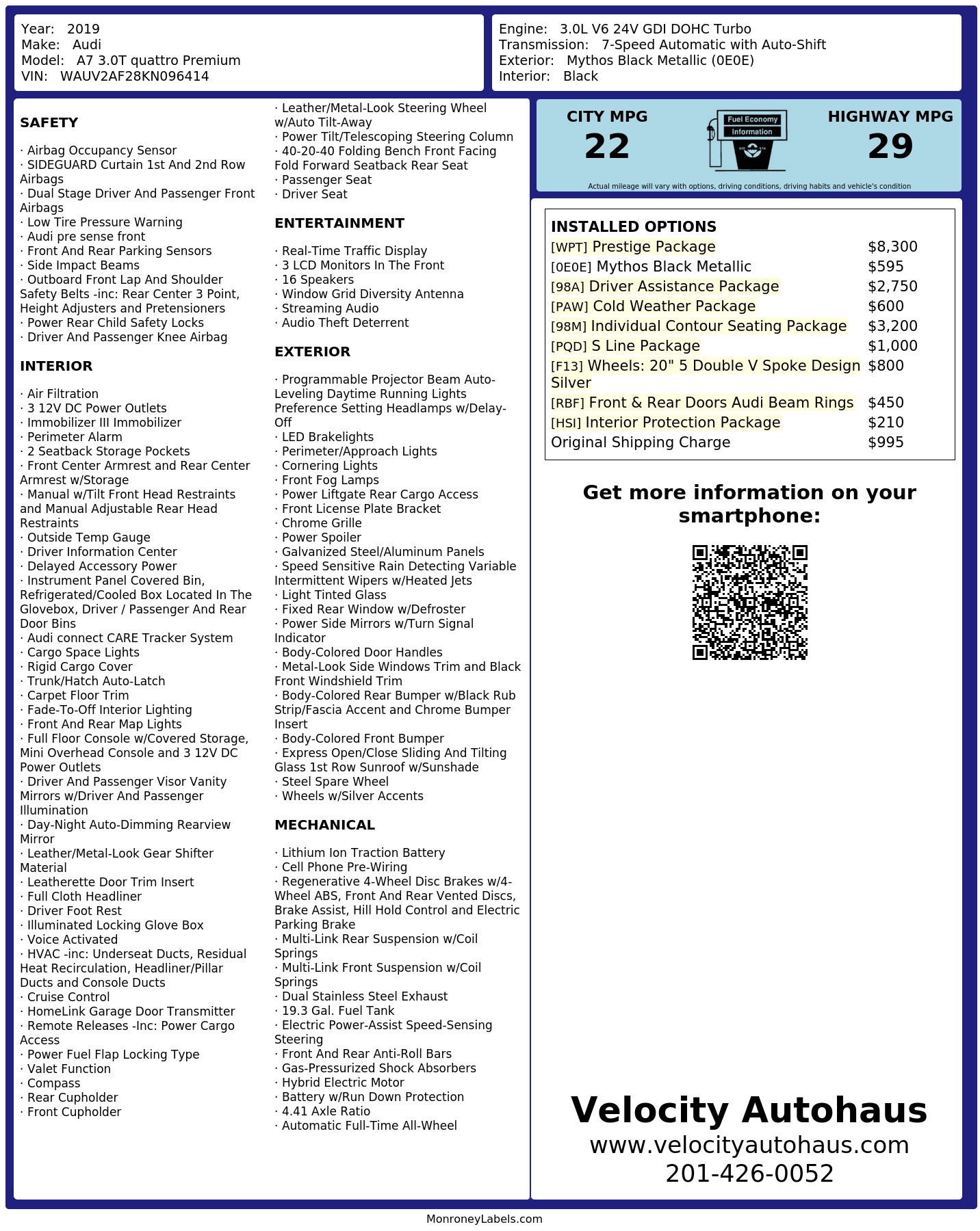 Monroney Label