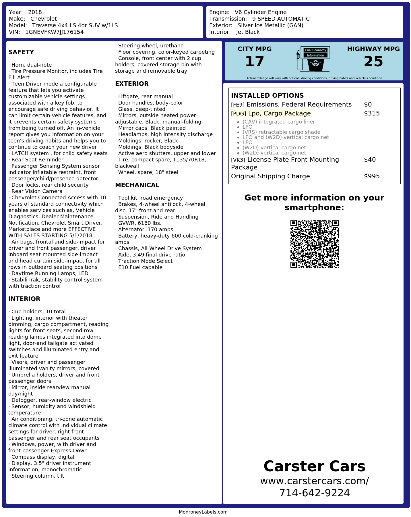 Monroney Label