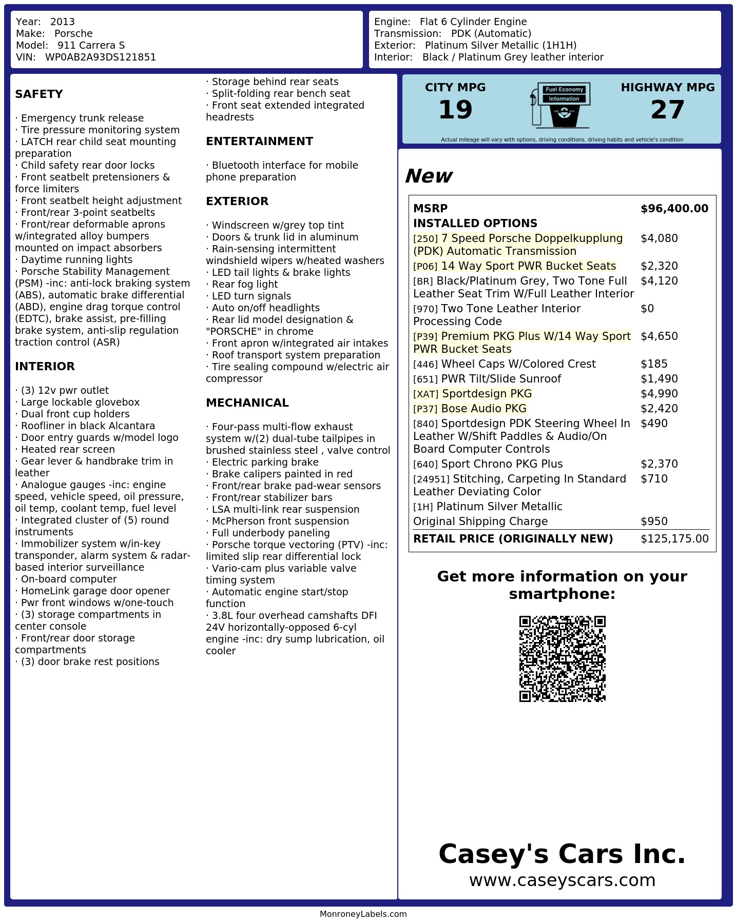 Monroney Label