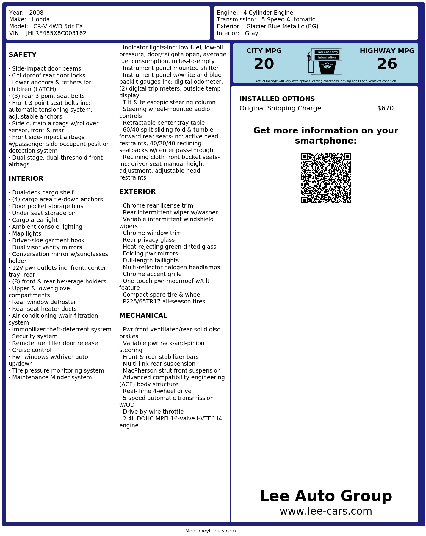 Monroney Label