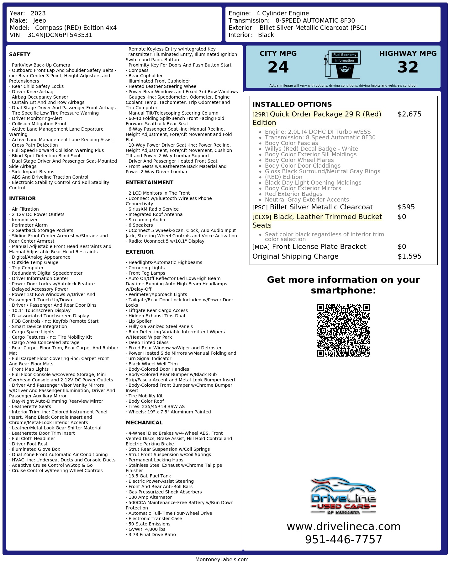Monroney Label