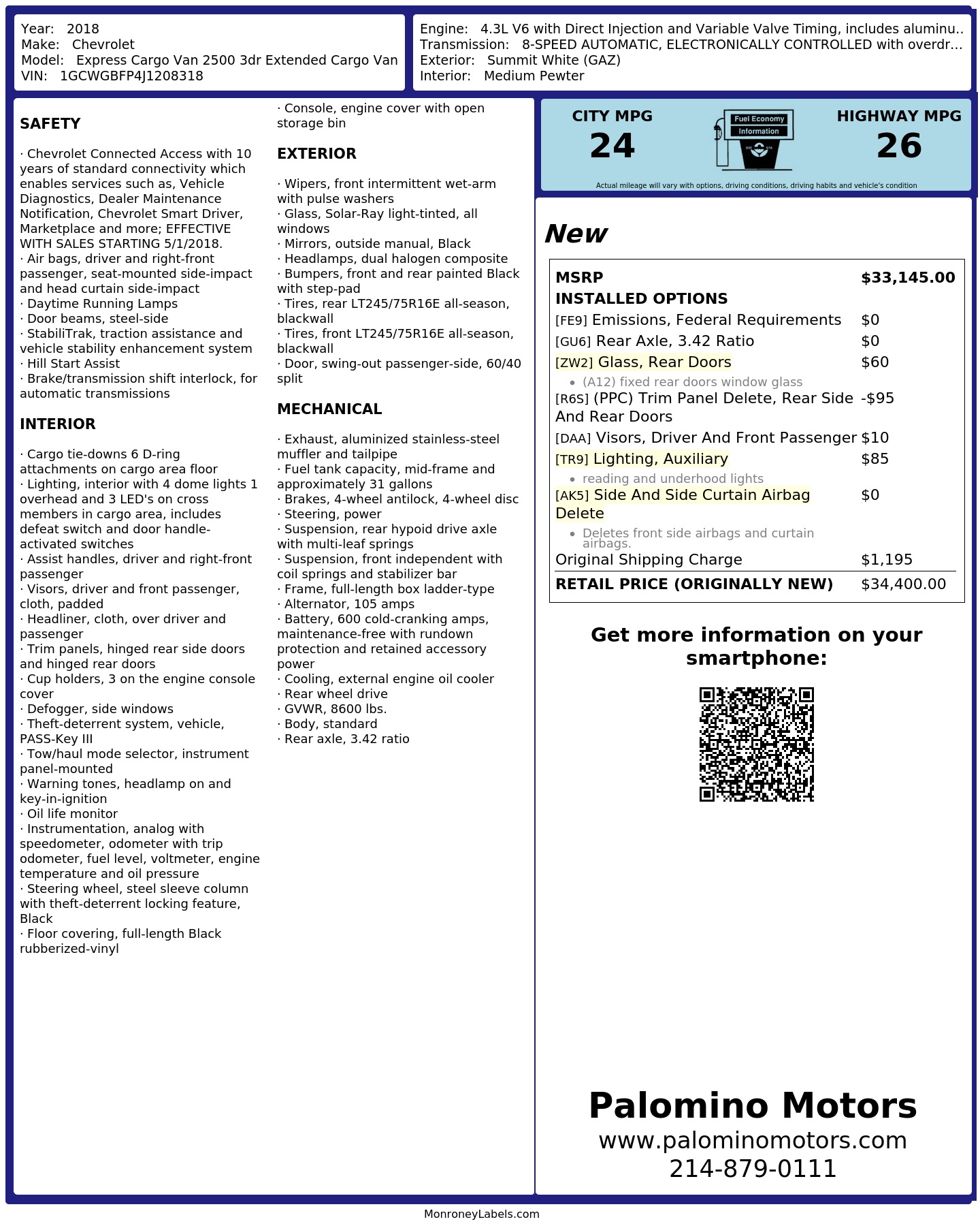 Monroney Label